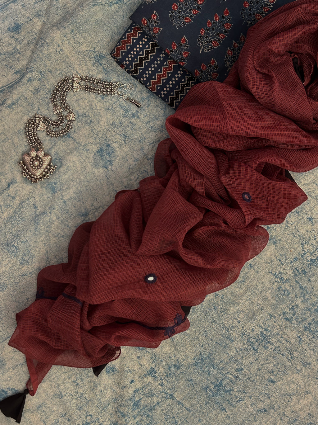 Natural Dyes Handcrafted Ajrakh Kota Suit