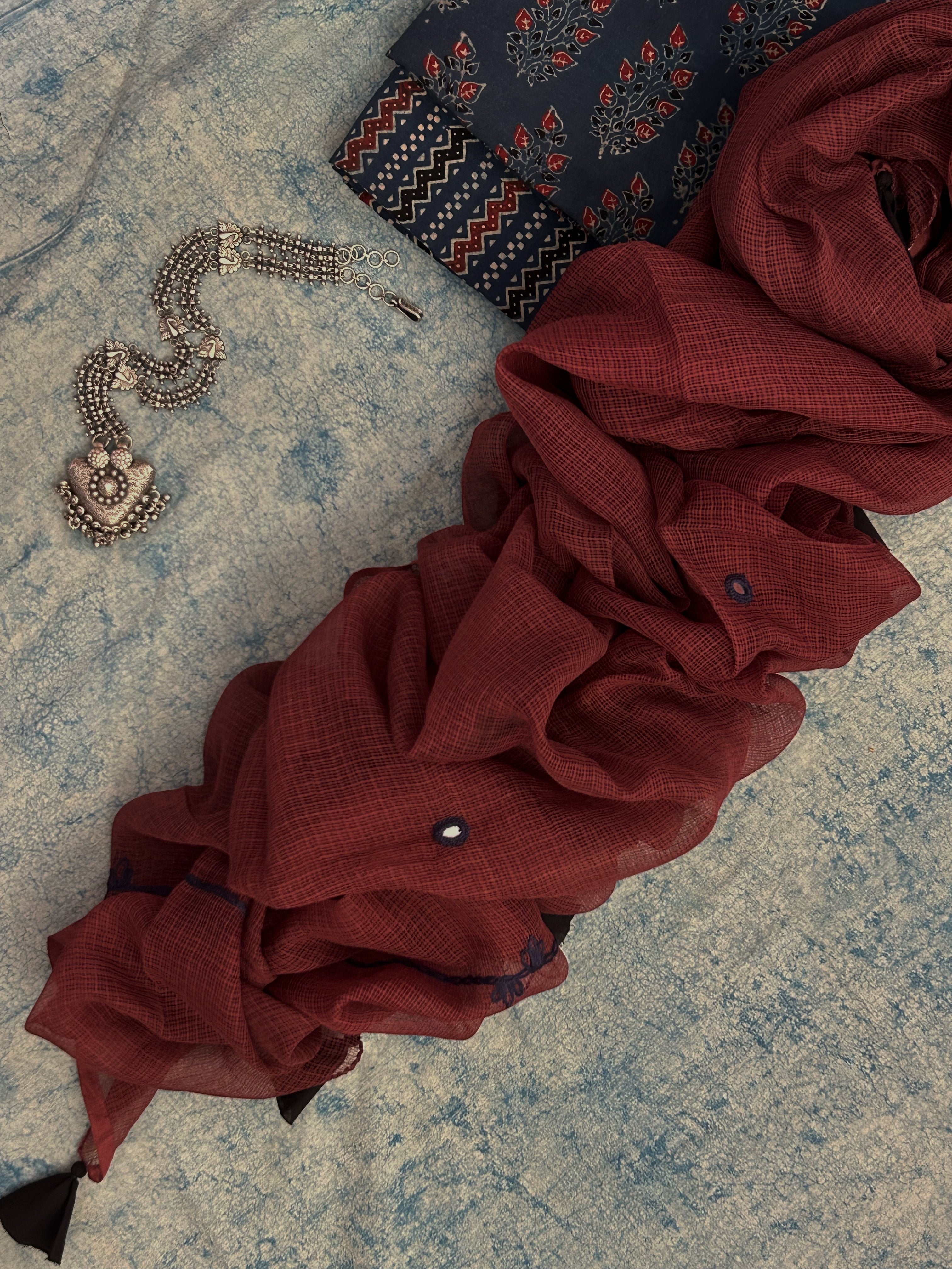 Natural Dyes Handcrafted Ajrakh Kota Suit