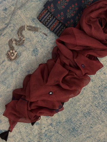 Natural Dyes Handcrafted Ajrakh Kota Suit