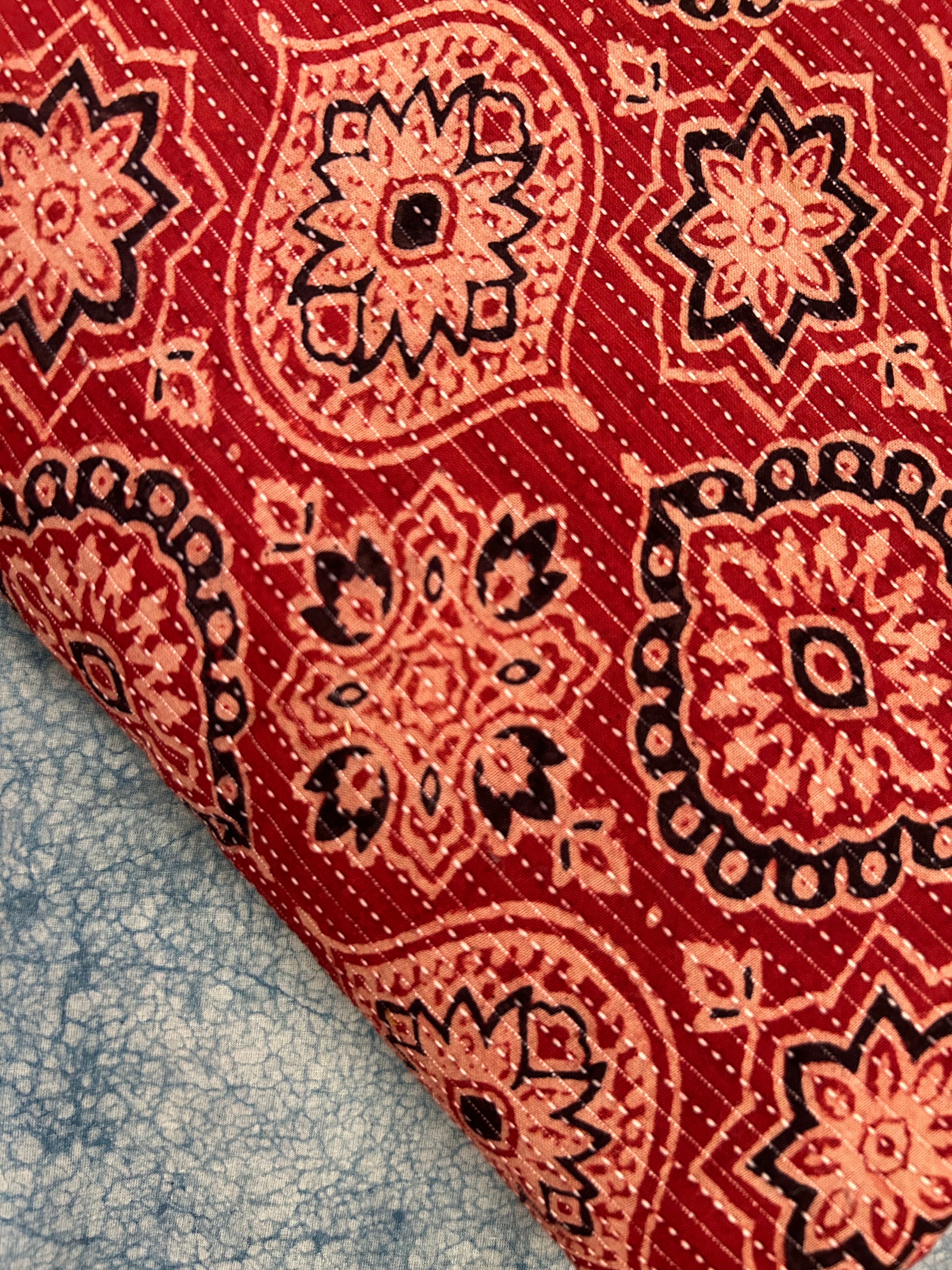 Ajrakh Machine Kantha Cotton(2.5m)