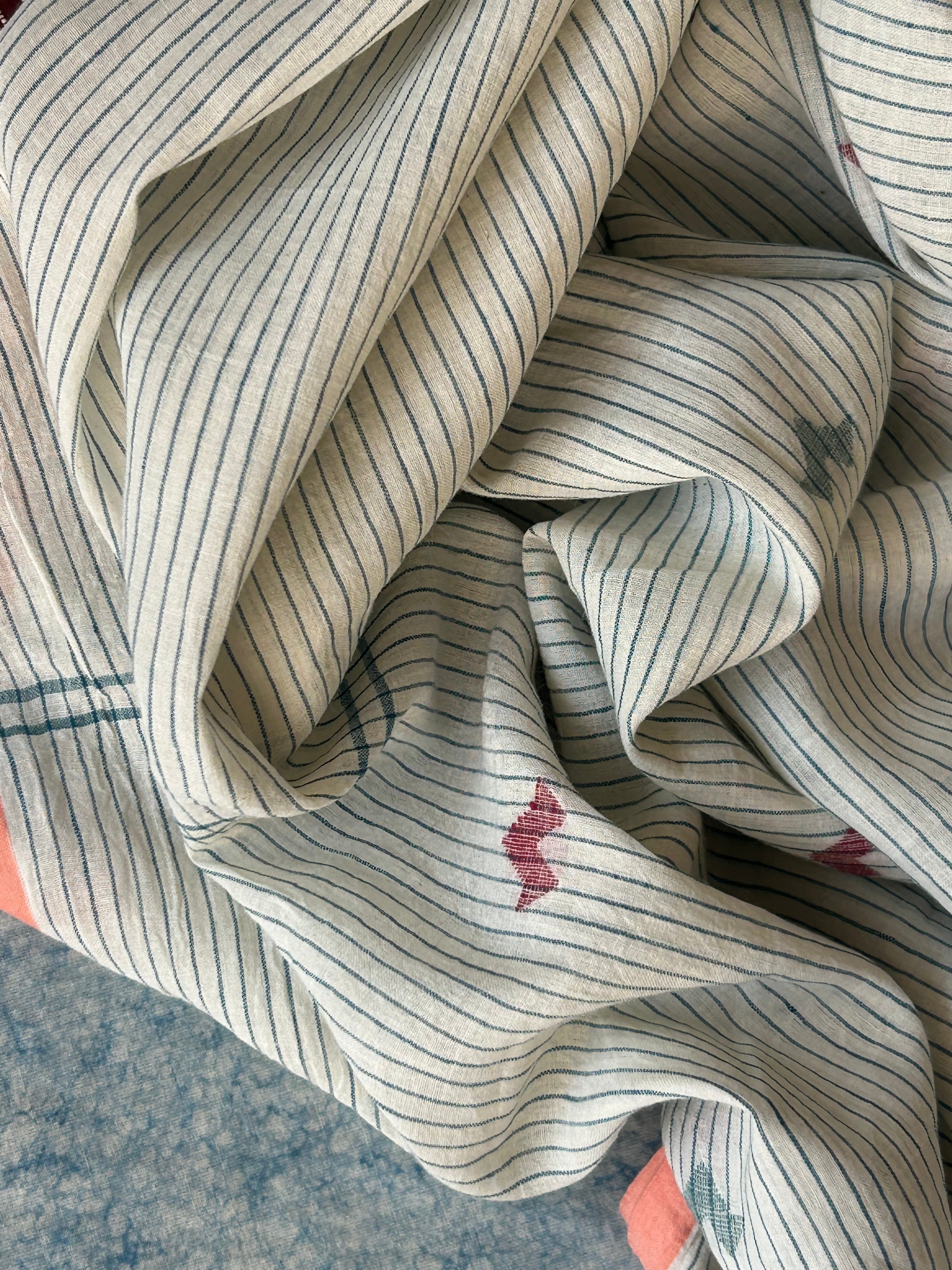 Handwoven Cotton Bengal Jamdani Dupatta Set - A Vintage Classic