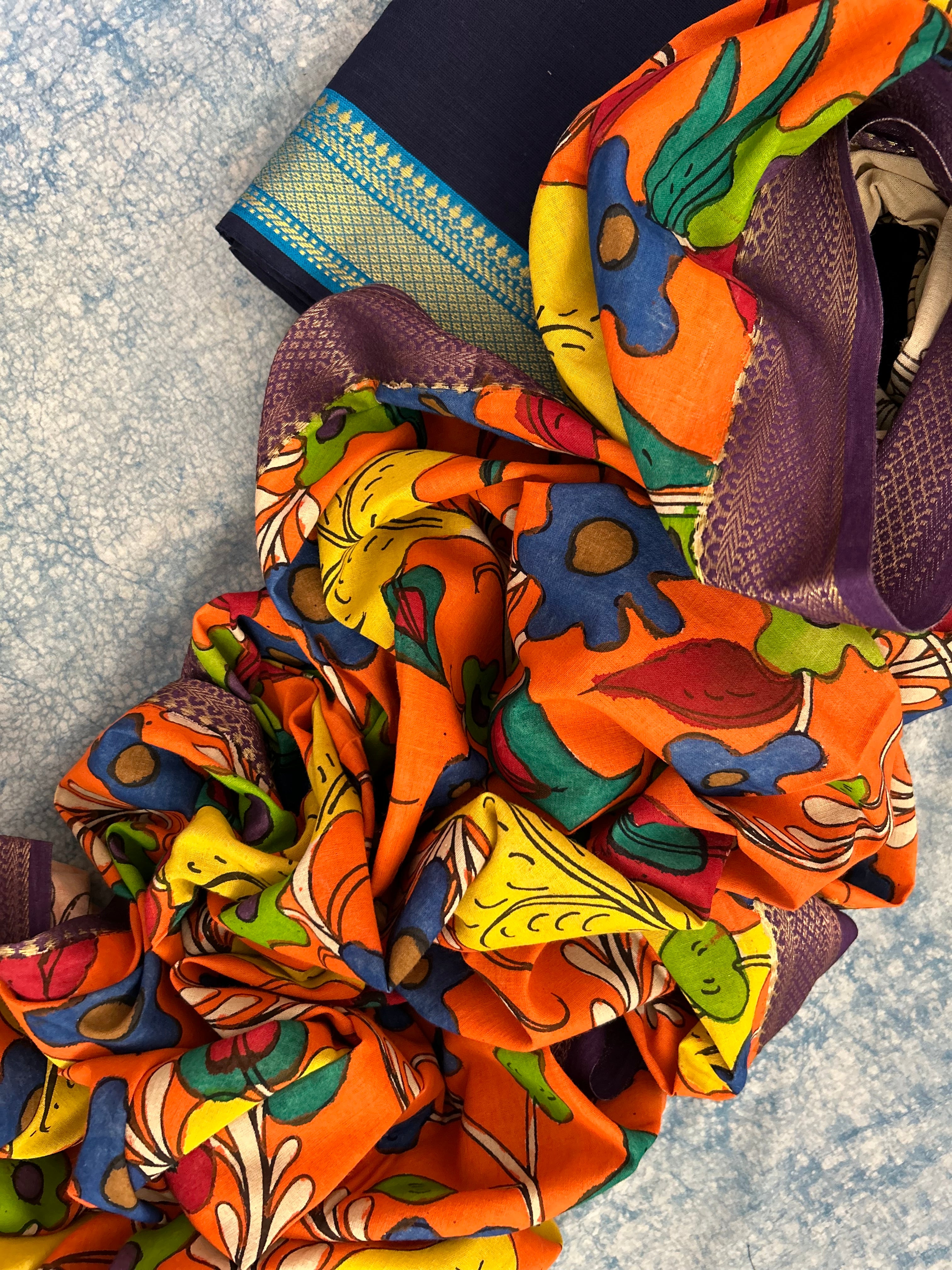 Handwoven Handcrafted Kalamkari Kurta Dupatta Set