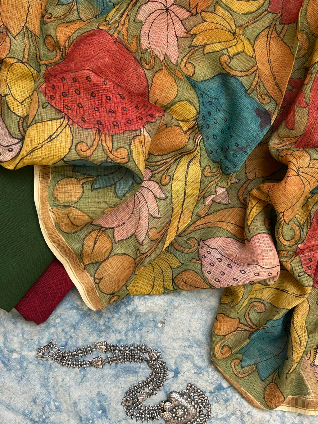 Handwoven Handpainted Kalamkari Set
