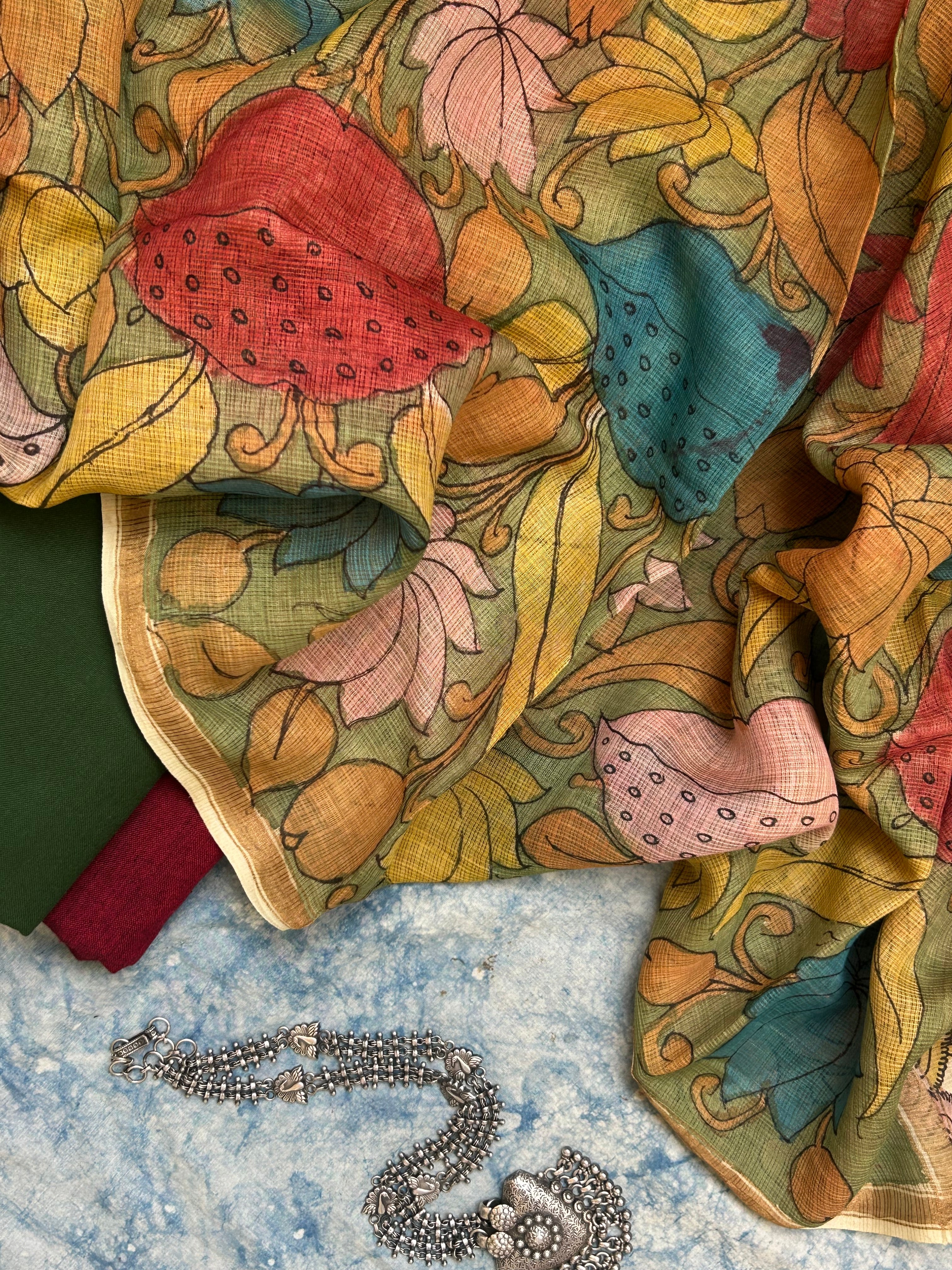Handwoven Handpainted Kalamkari Set