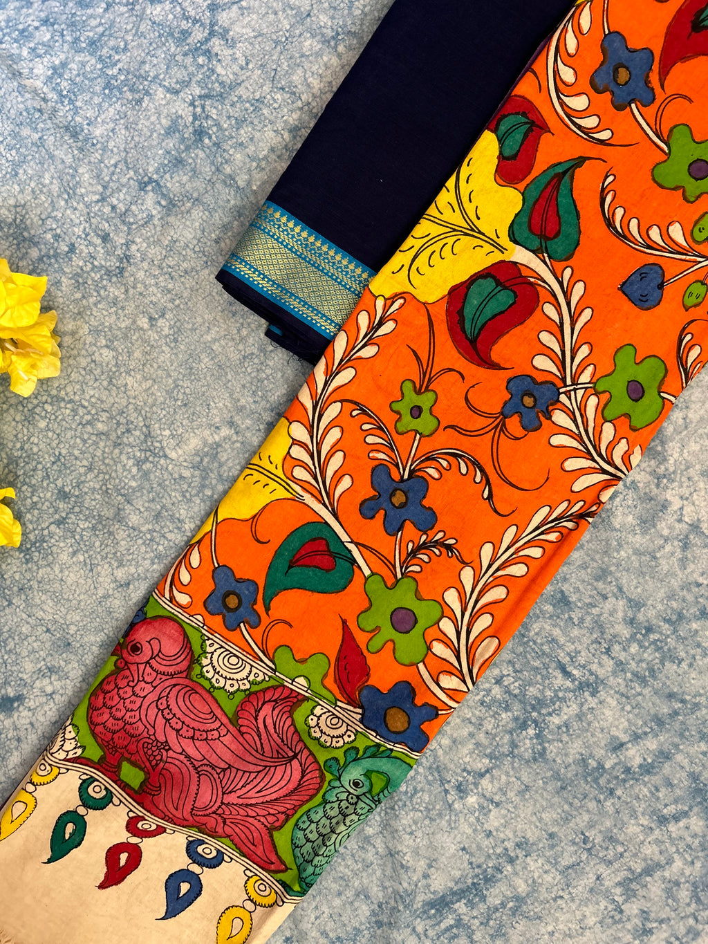 Handwoven Handcrafted Kalamkari Kurta Dupatta Set