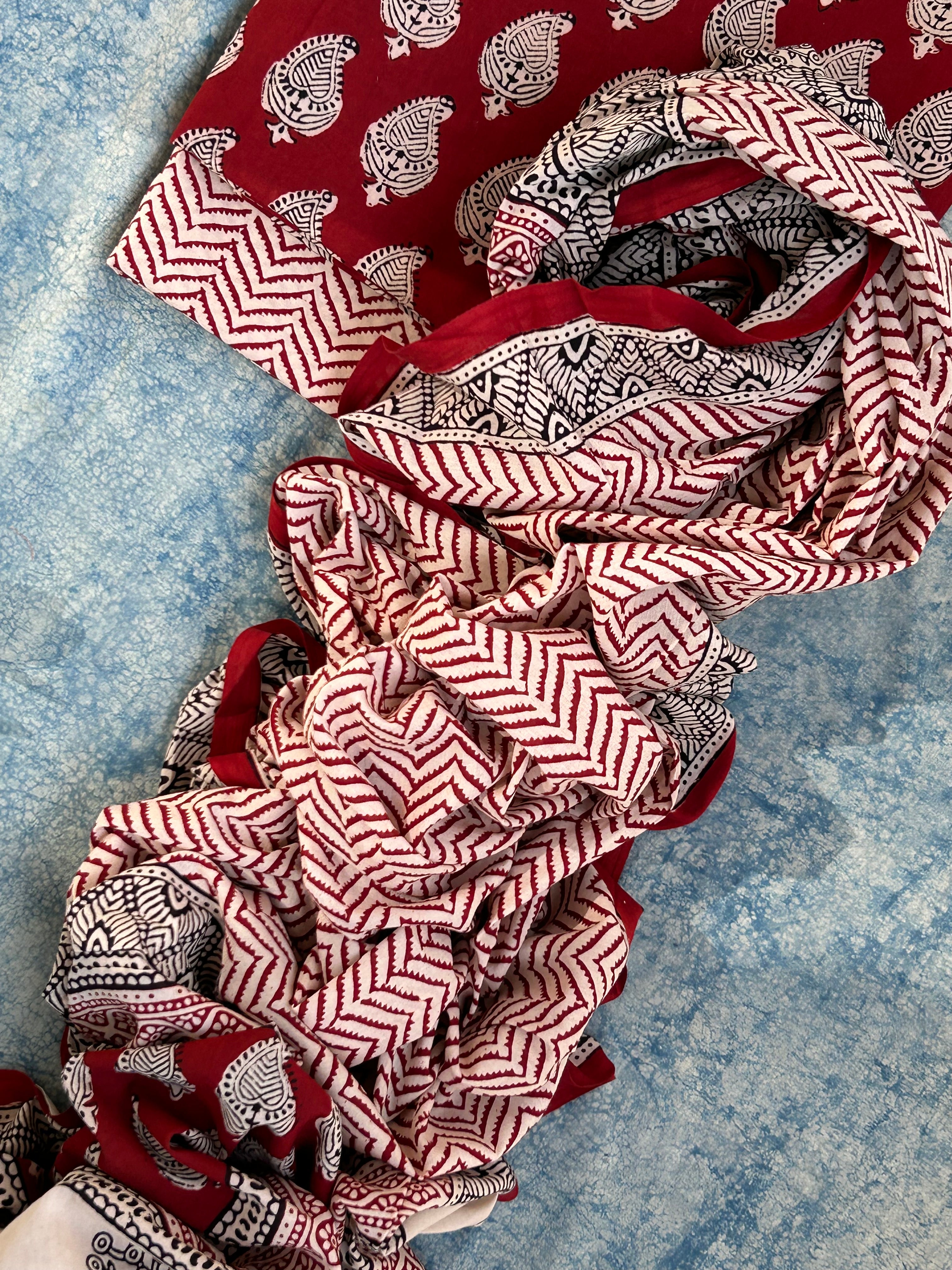 Natural Dyed Bagh Block Print Cotton Suit