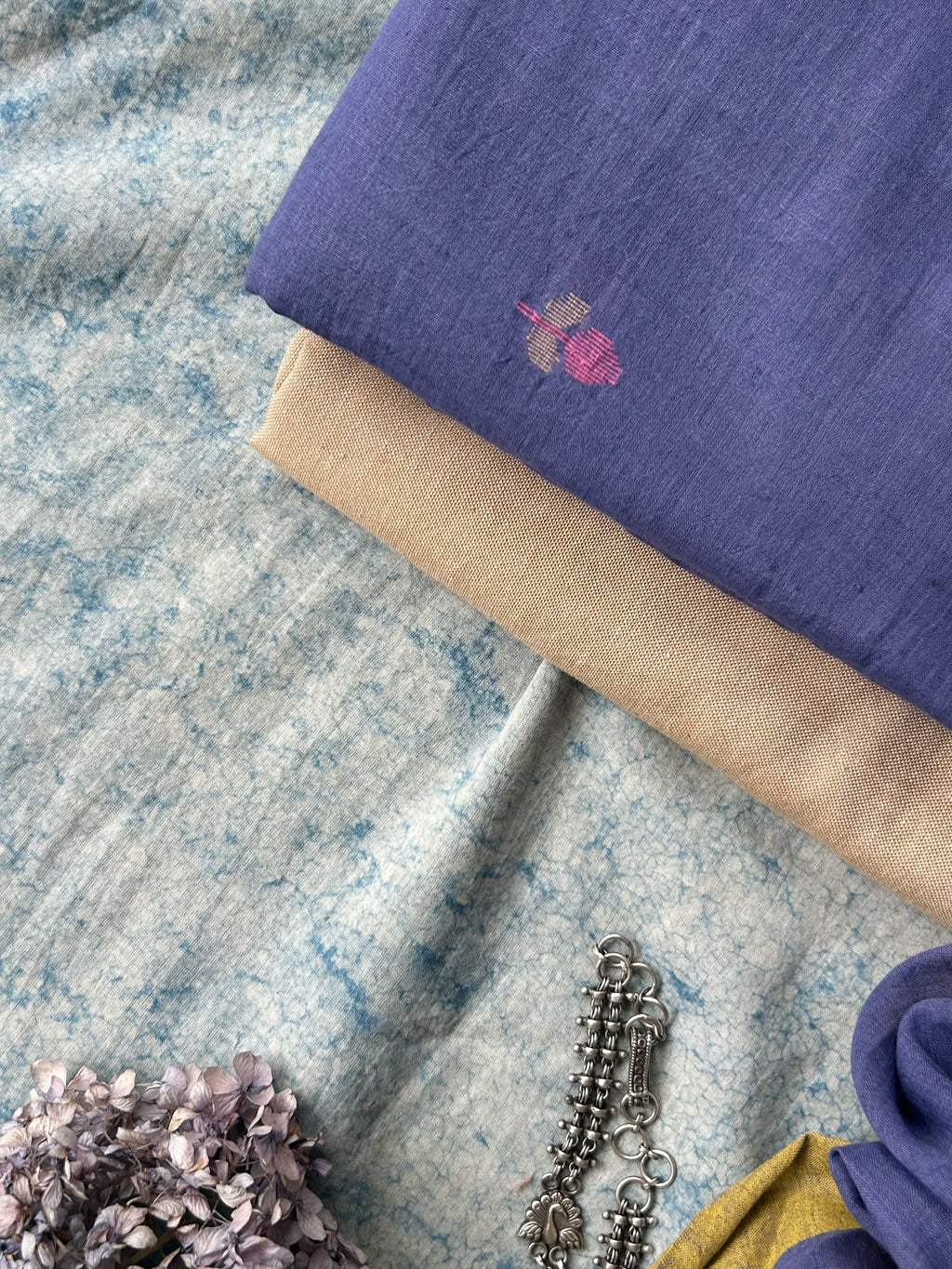Neelam - Handwoven Bengal Jamdani Kurta Dupatta set