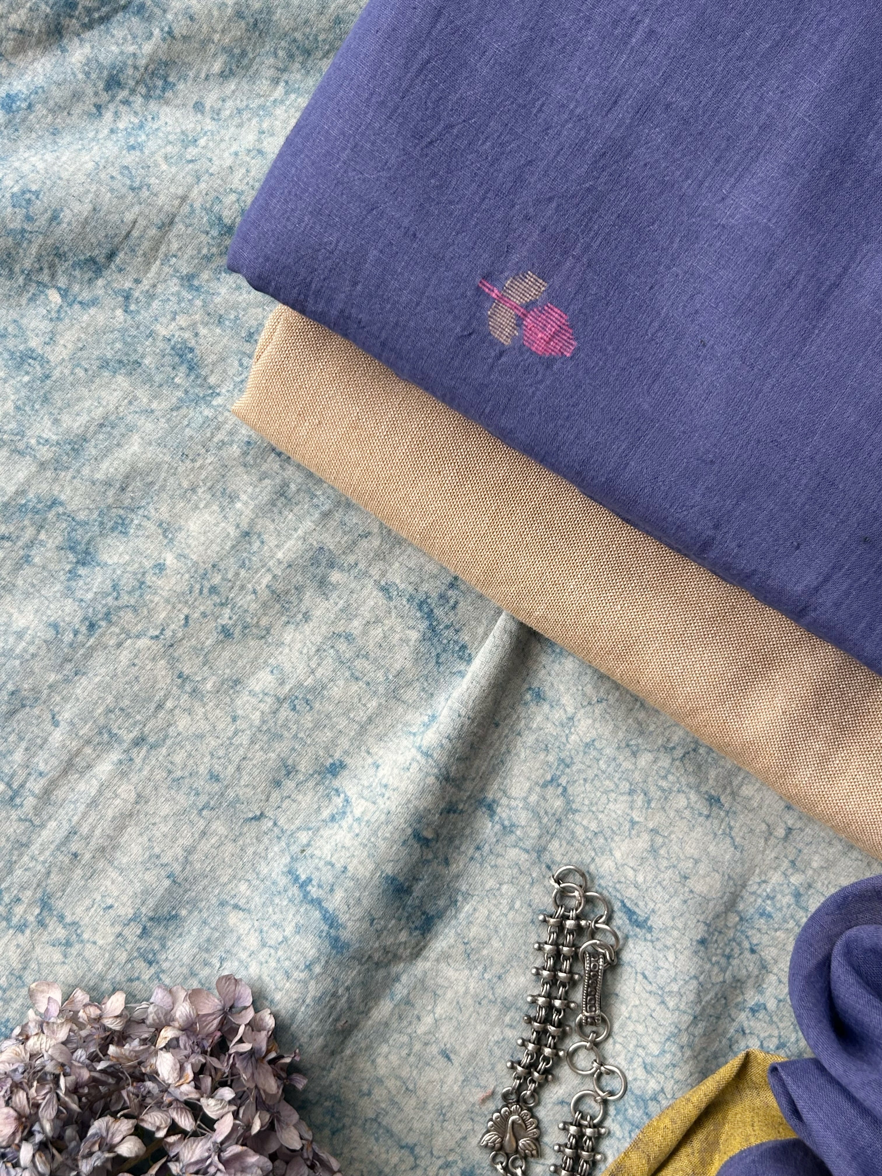 Neelam - Handwoven Bengal Jamdani Kurta Dupatta set