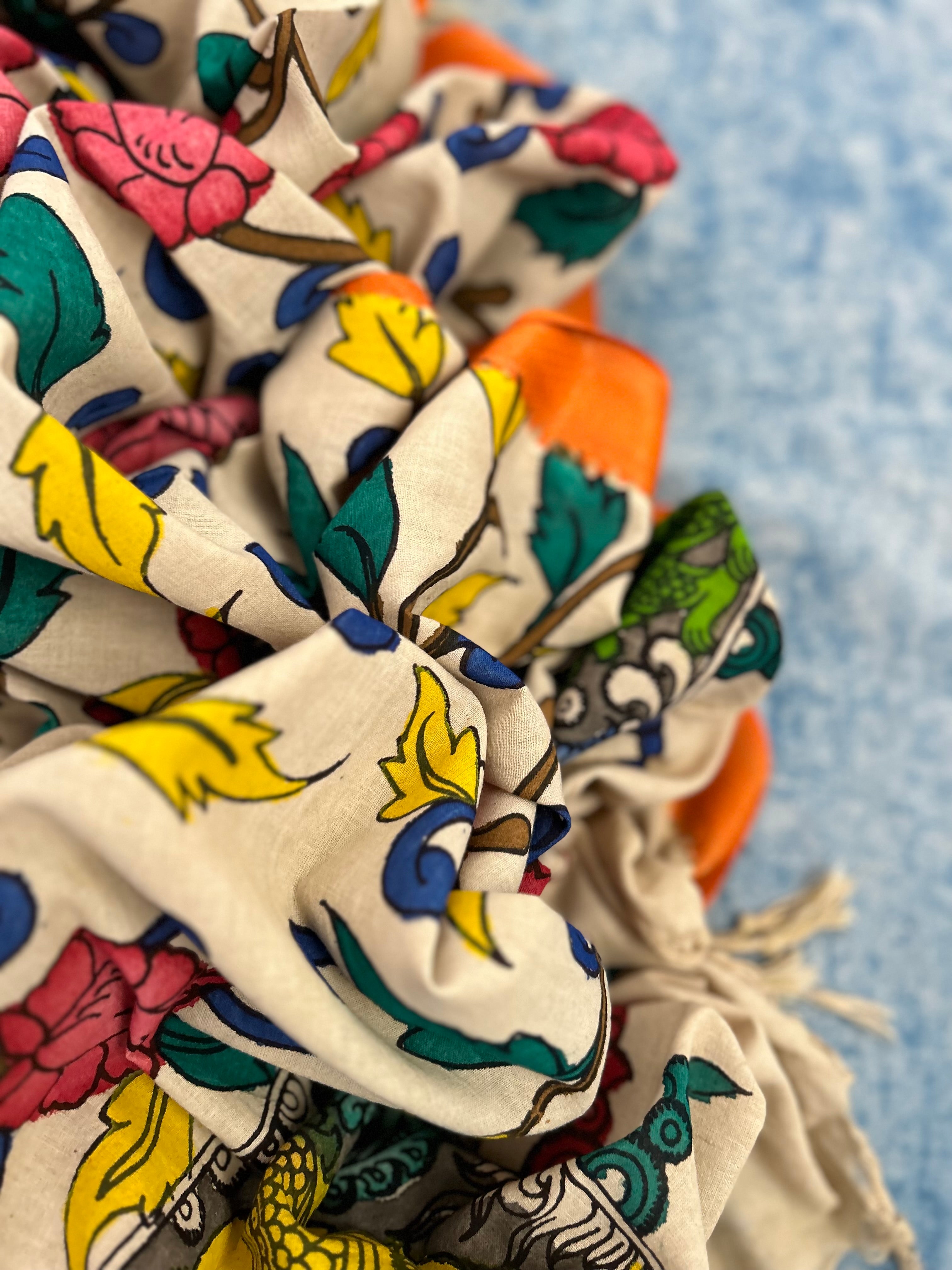 Handwoven Handcrafted Kalamkari Kurta Dupatta Set