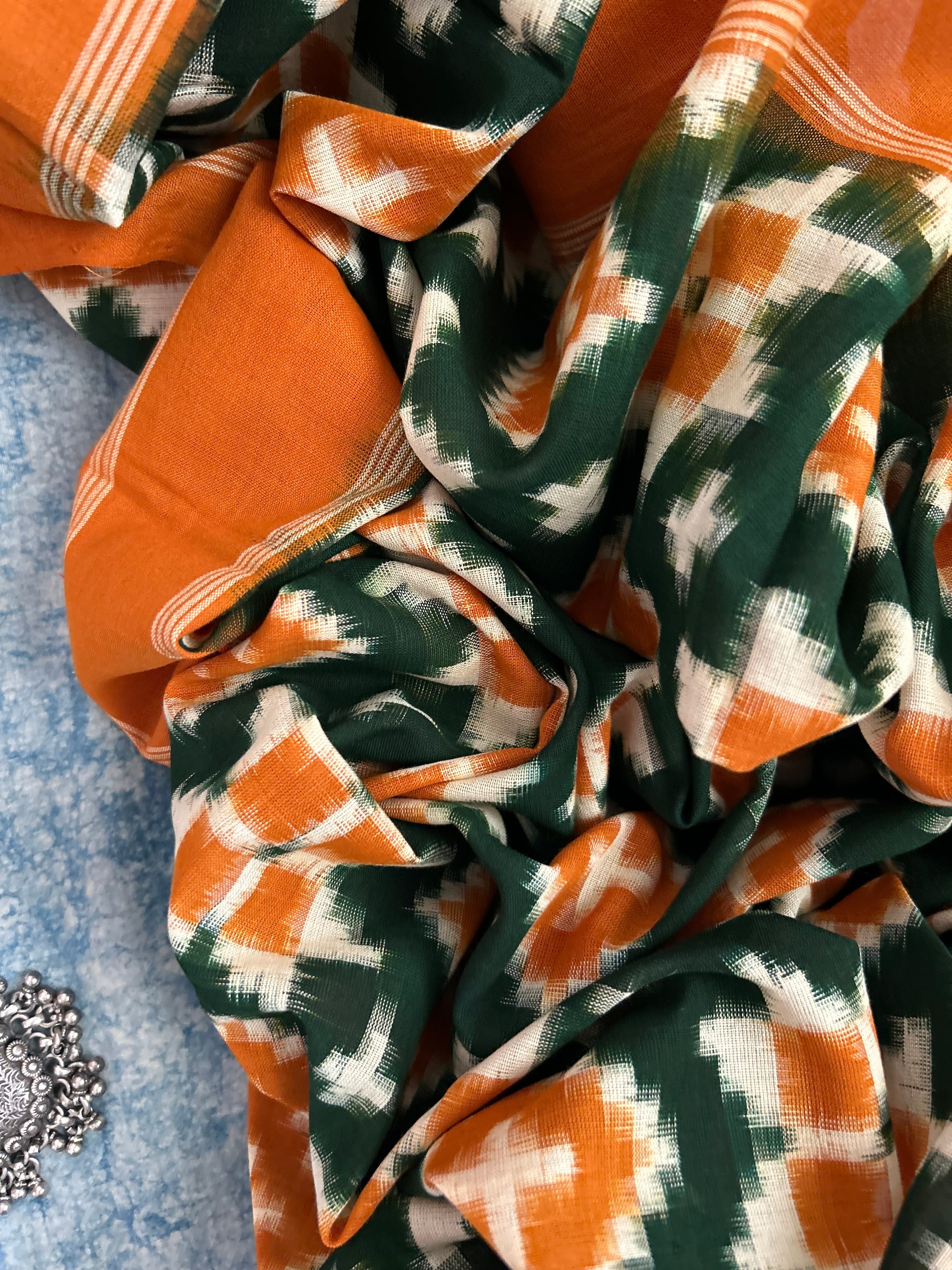 Handwoven Ikat Kurta Telia Dupatta Set