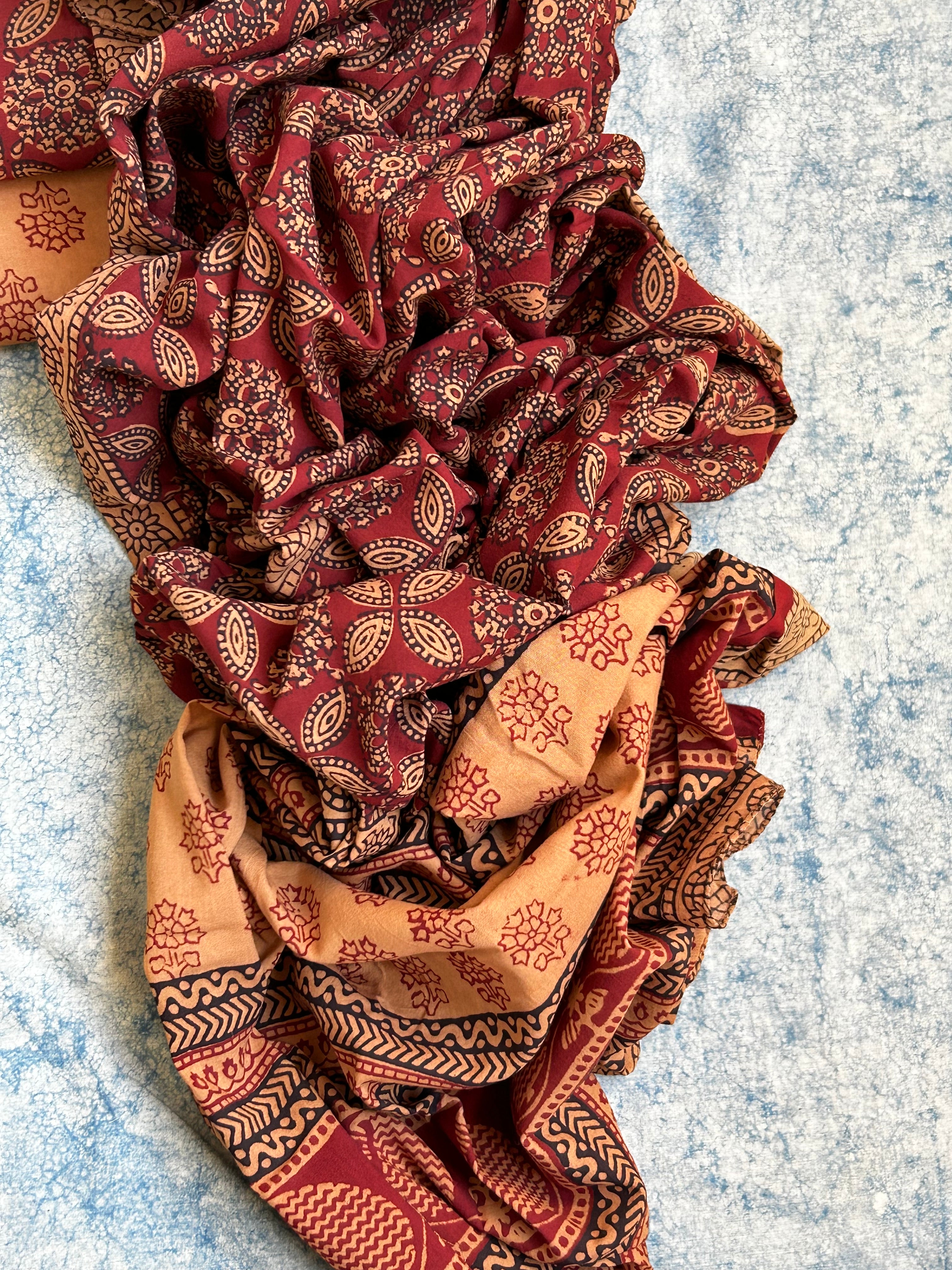 Natural Dyed Bagh Block Print Cotton Suit