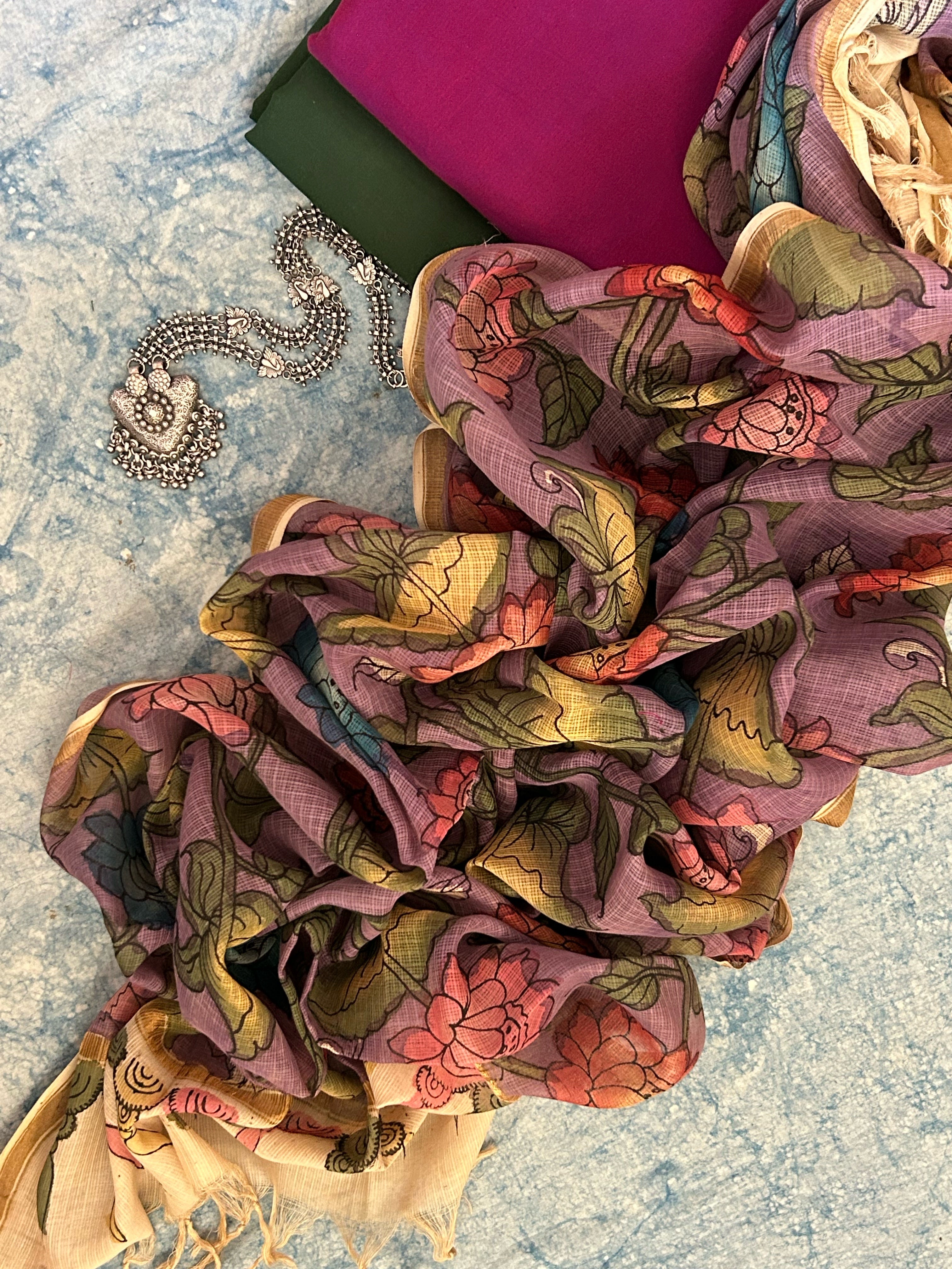 Handwoven Handpainted Kalamkari Set