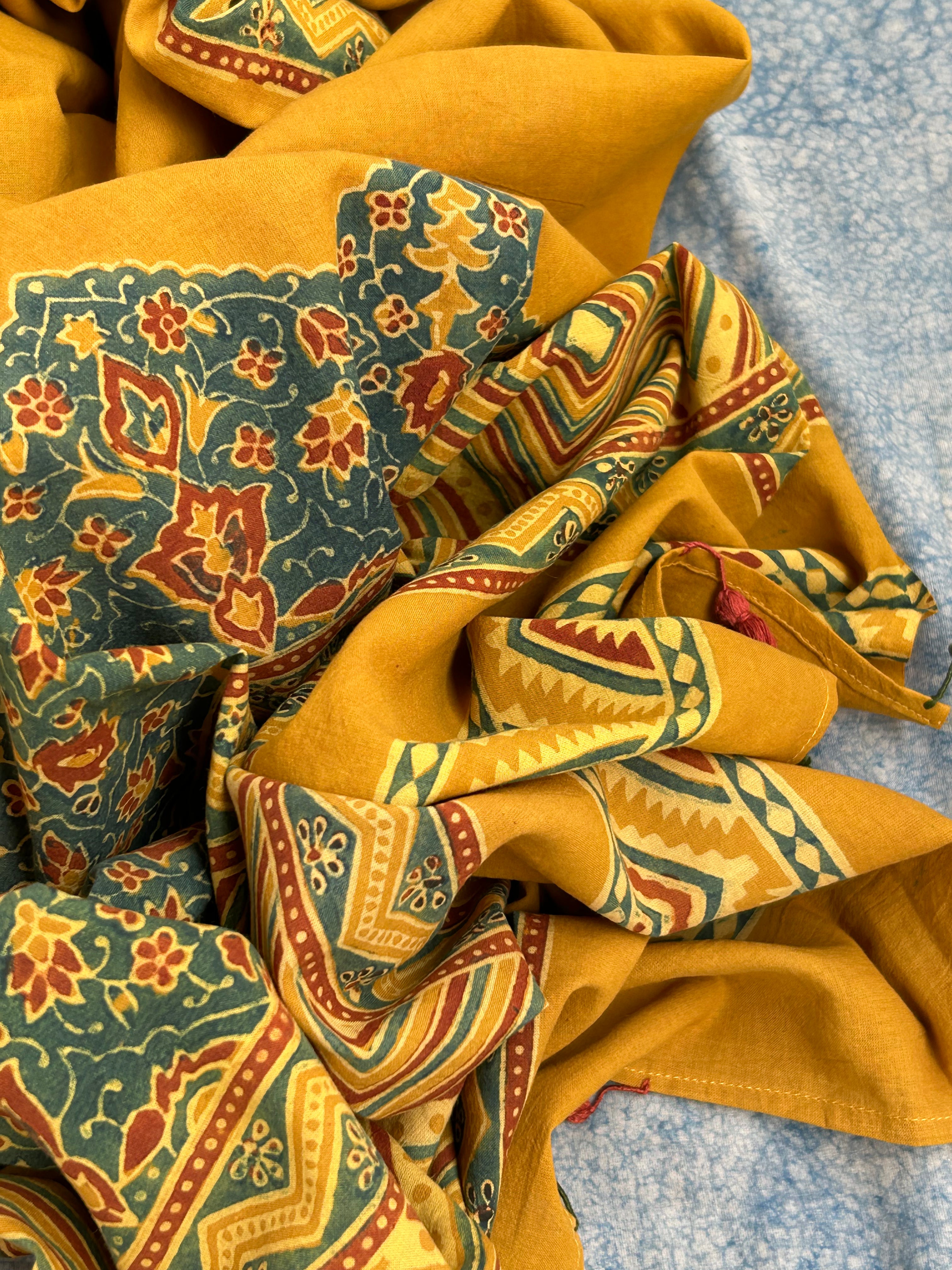 Natural Dyes Handblock Ajrakh Cotton Suit