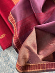 Handwoven Maheshwari Kurta Dupatta Set - Maroon & Mauve