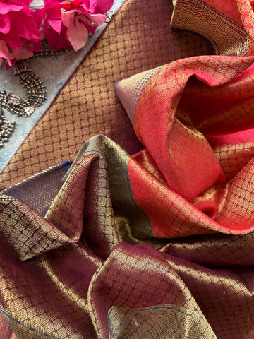 Handwoven Tissue Maheshwari Kurta Dupatta Set