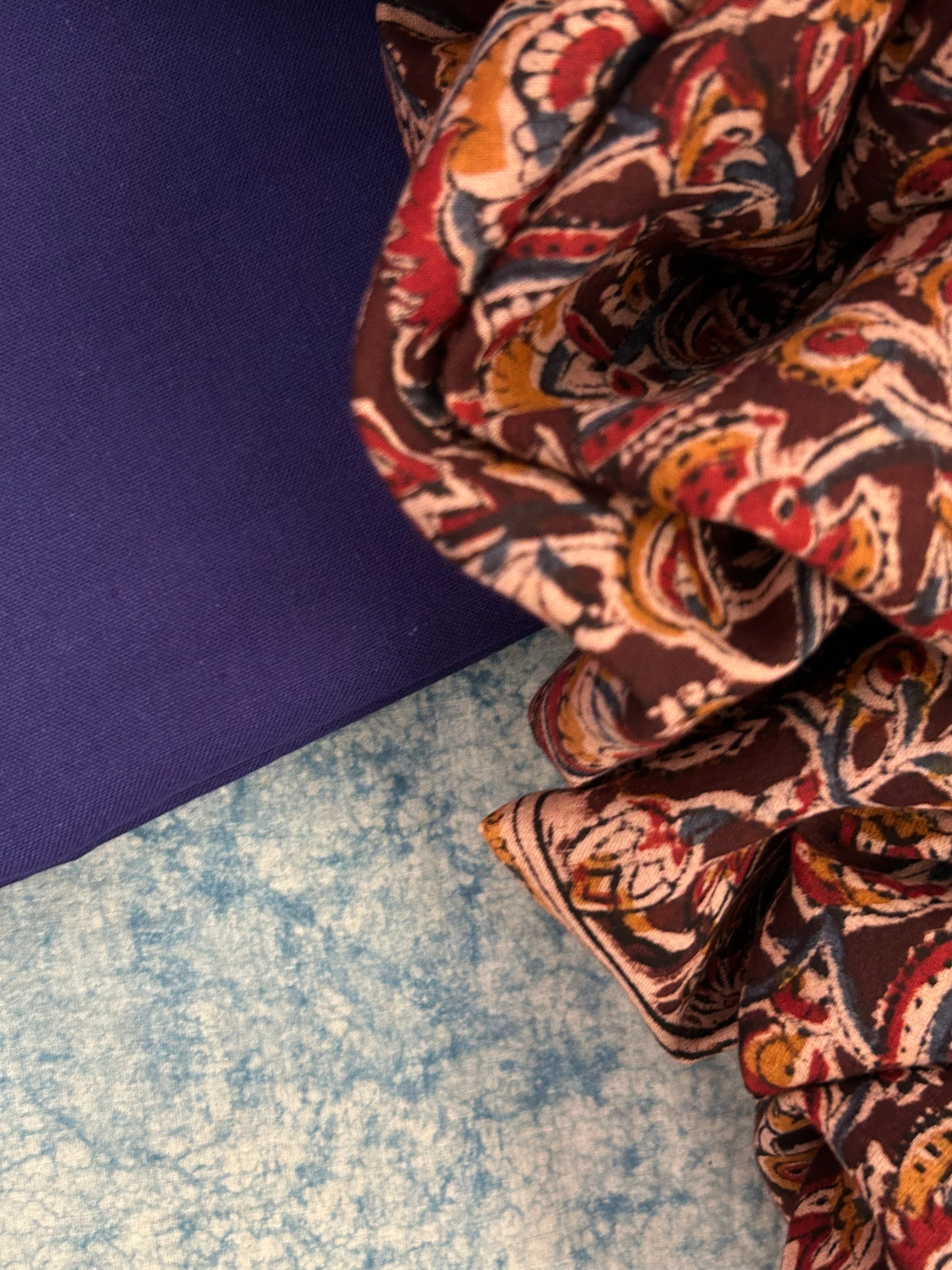 Handwoven Handcrafted Ikath Kalamkari Kurta Dupatta Set