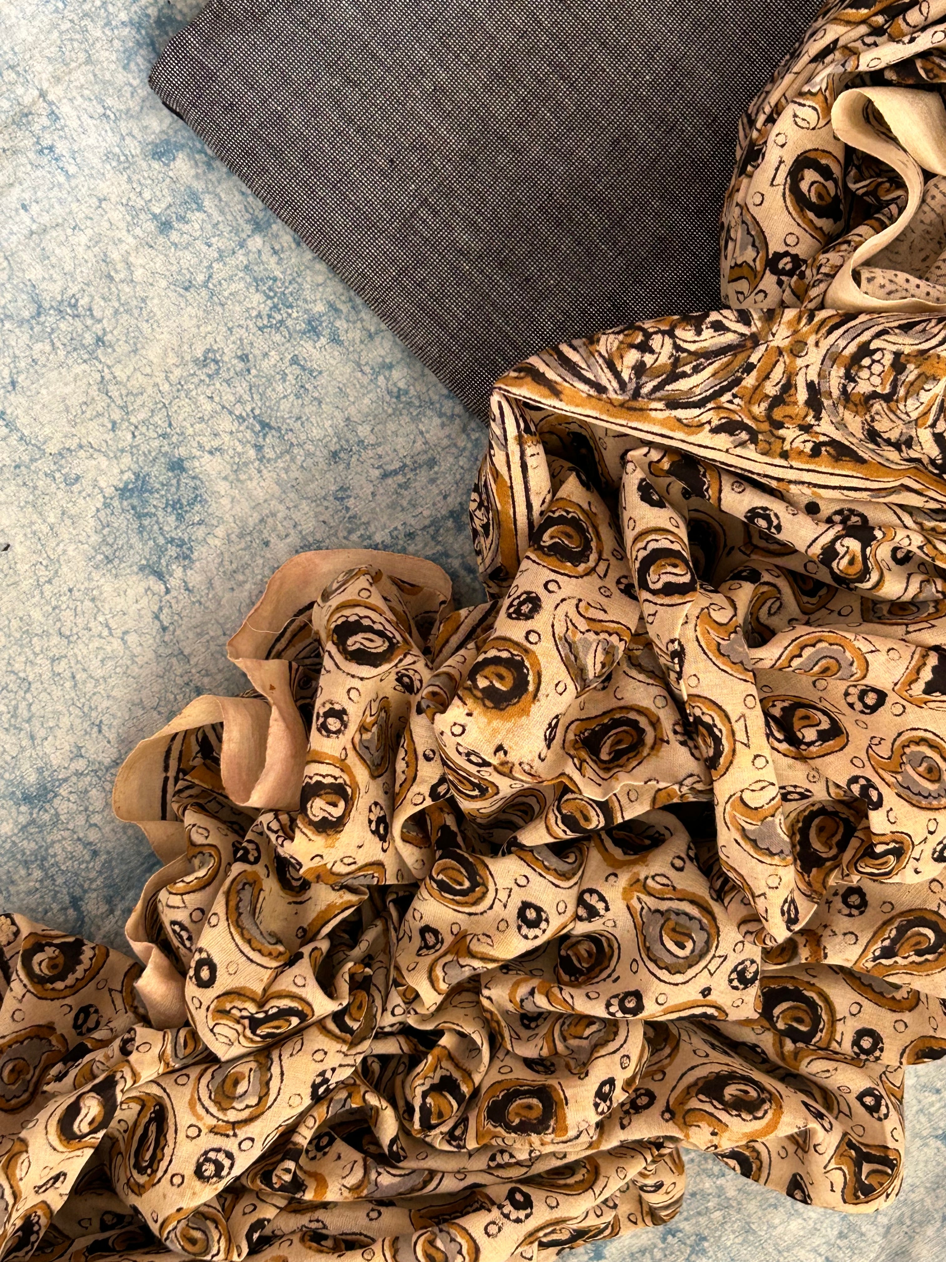 Handwoven Handcrafted Ikath Kalamkari Kurta Dupatta Set