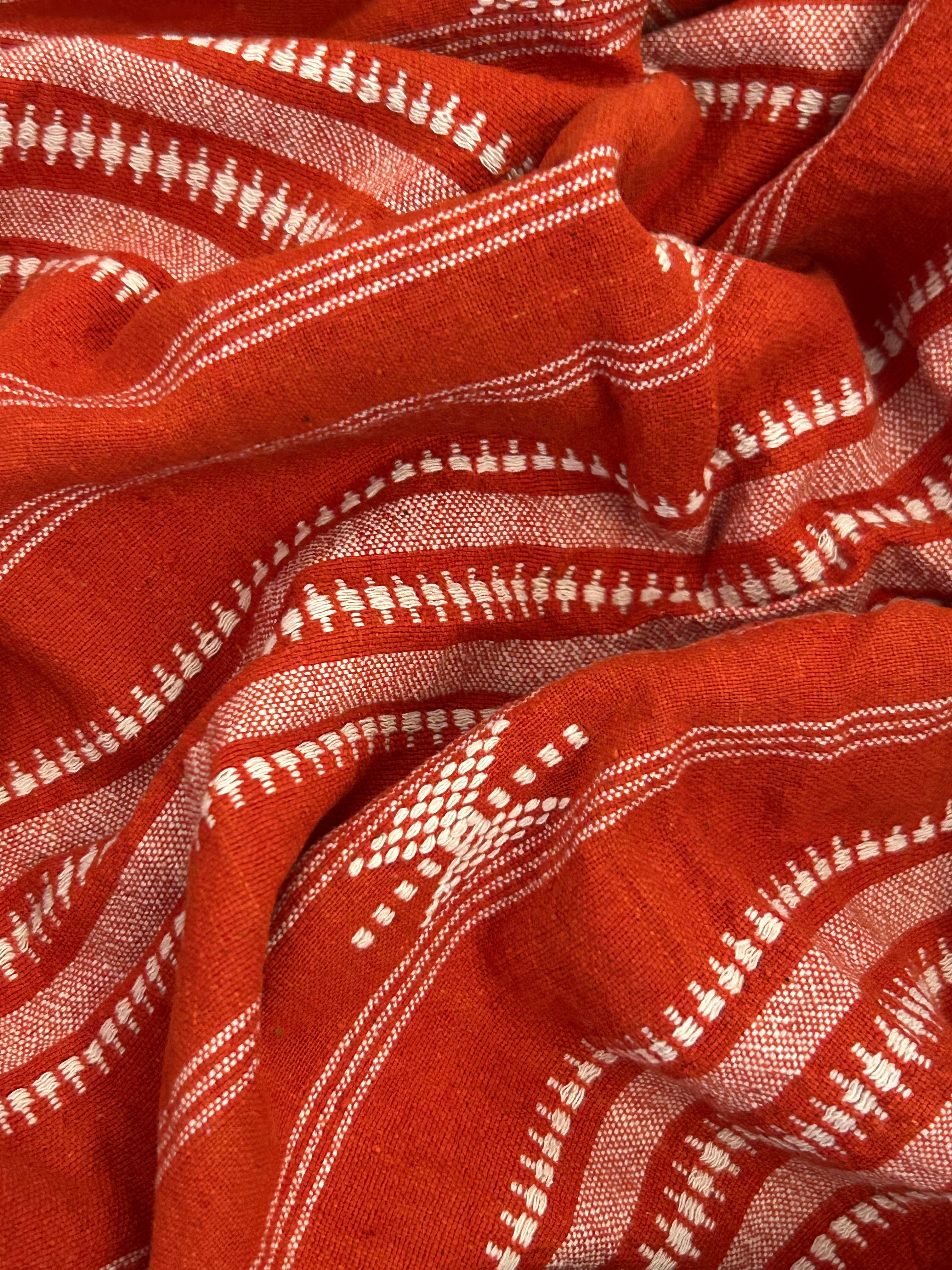 Handspun Handwoven Kotpad Suit Set - Burnt Orange