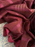 Handwoven Maheshwari Kurta dupatta set - Deep Wine