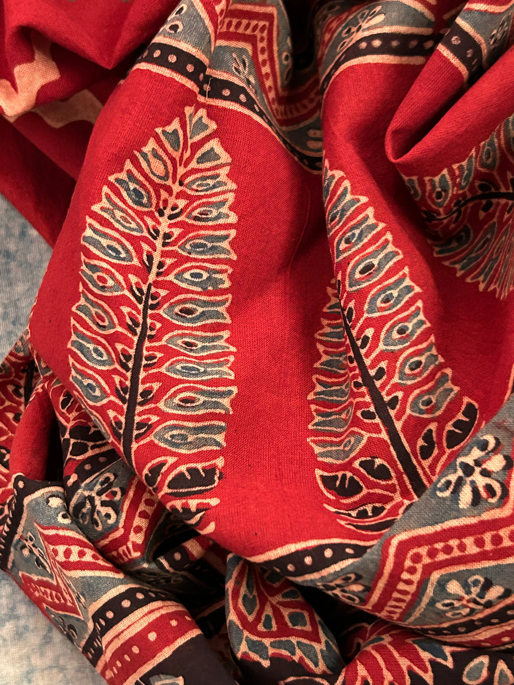 Natural Dyes Handcrafted Ajrakh Kurta Dupatta Set