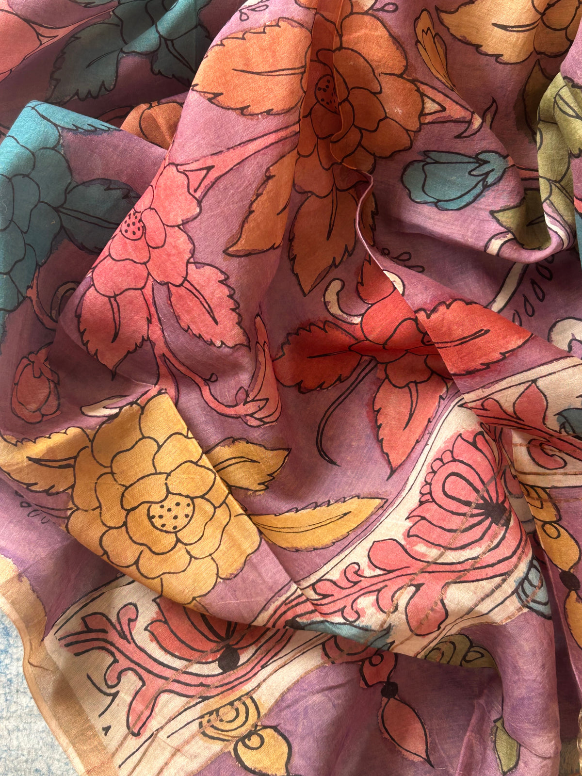 Aparajita - Handwoven Handpainted Kalamkari Set