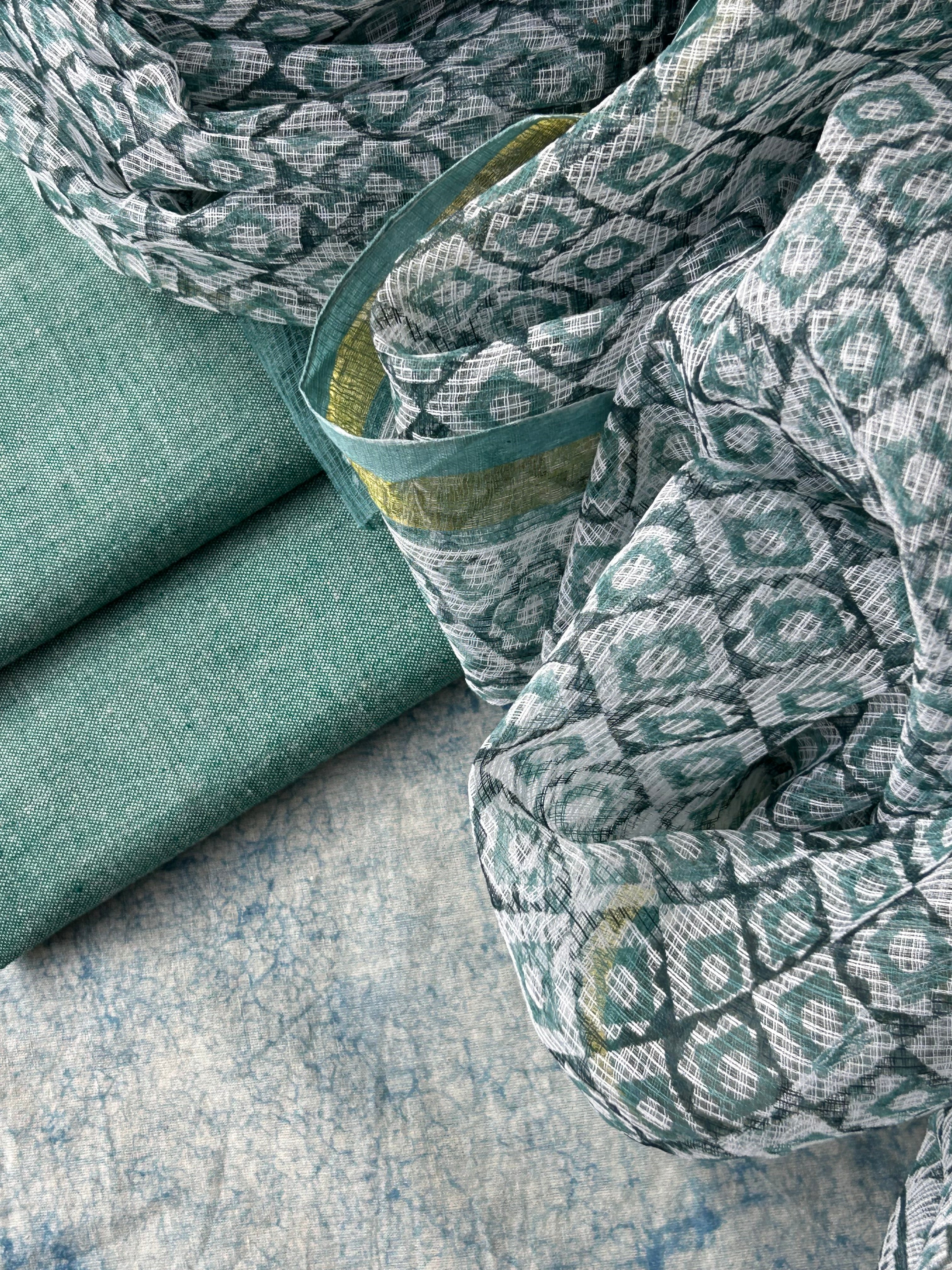 Mridul - Handwoven Handblock Printed Set