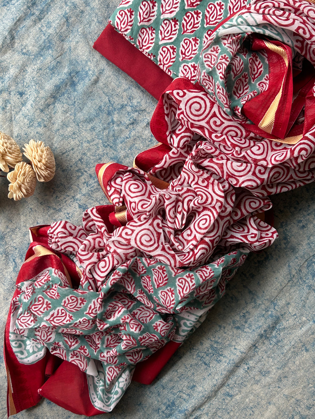 Handblock Azo-free Dye Cotton Suit Set