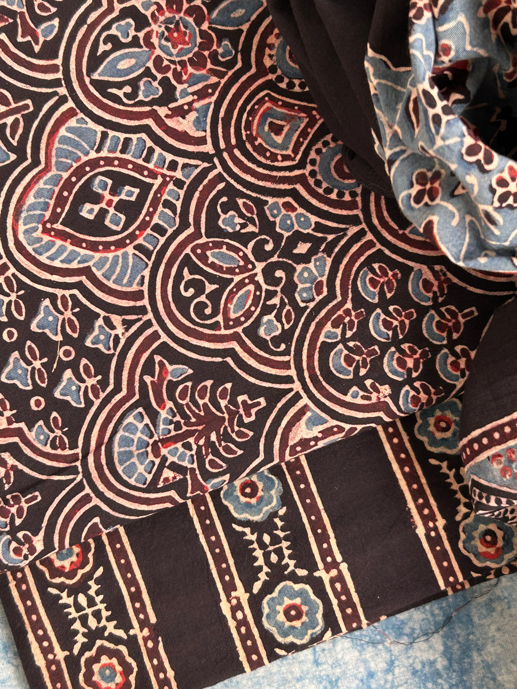 Natural Dyes Handblock Ajrakh Cotton Suit