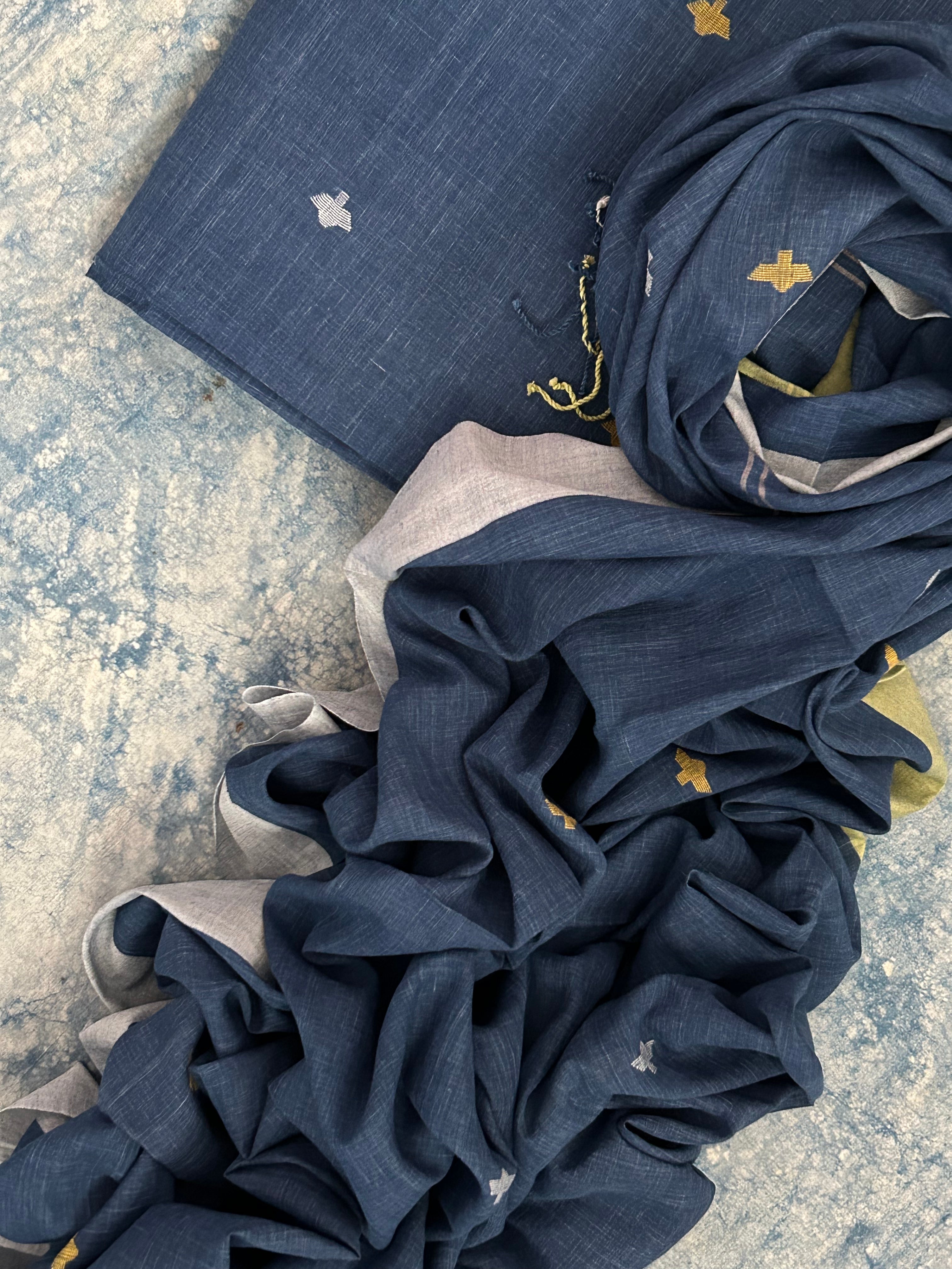Nisha - Handwoven Bengal Jamdani Kurta Dupatta set