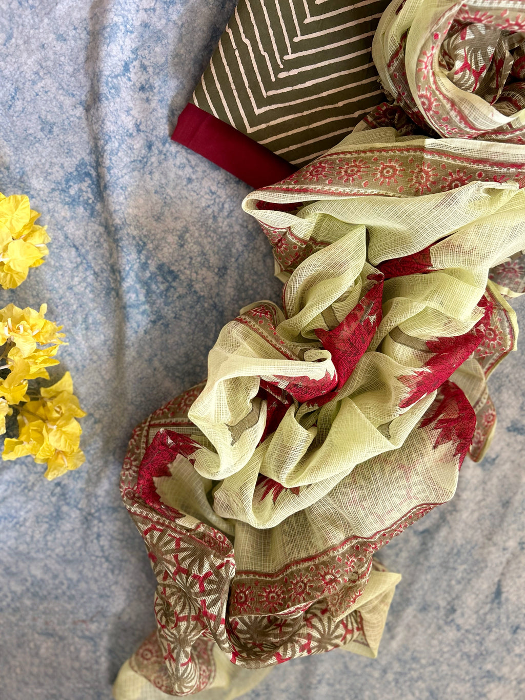 Handcrafted Cotton Kota Dupatta Suit