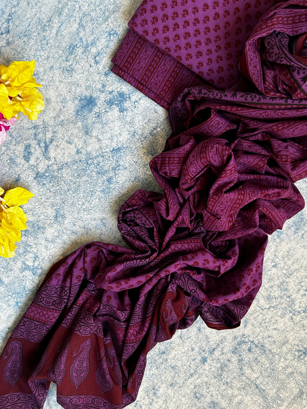 Natural Dyed Bagh Block Print Cotton Suit