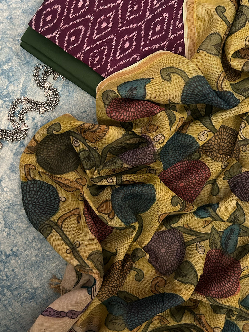 Handwoven Handpainted Kalamkari Set