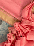 Handwoven Maheshwari Kurta Dupatta Set -Baby Pink