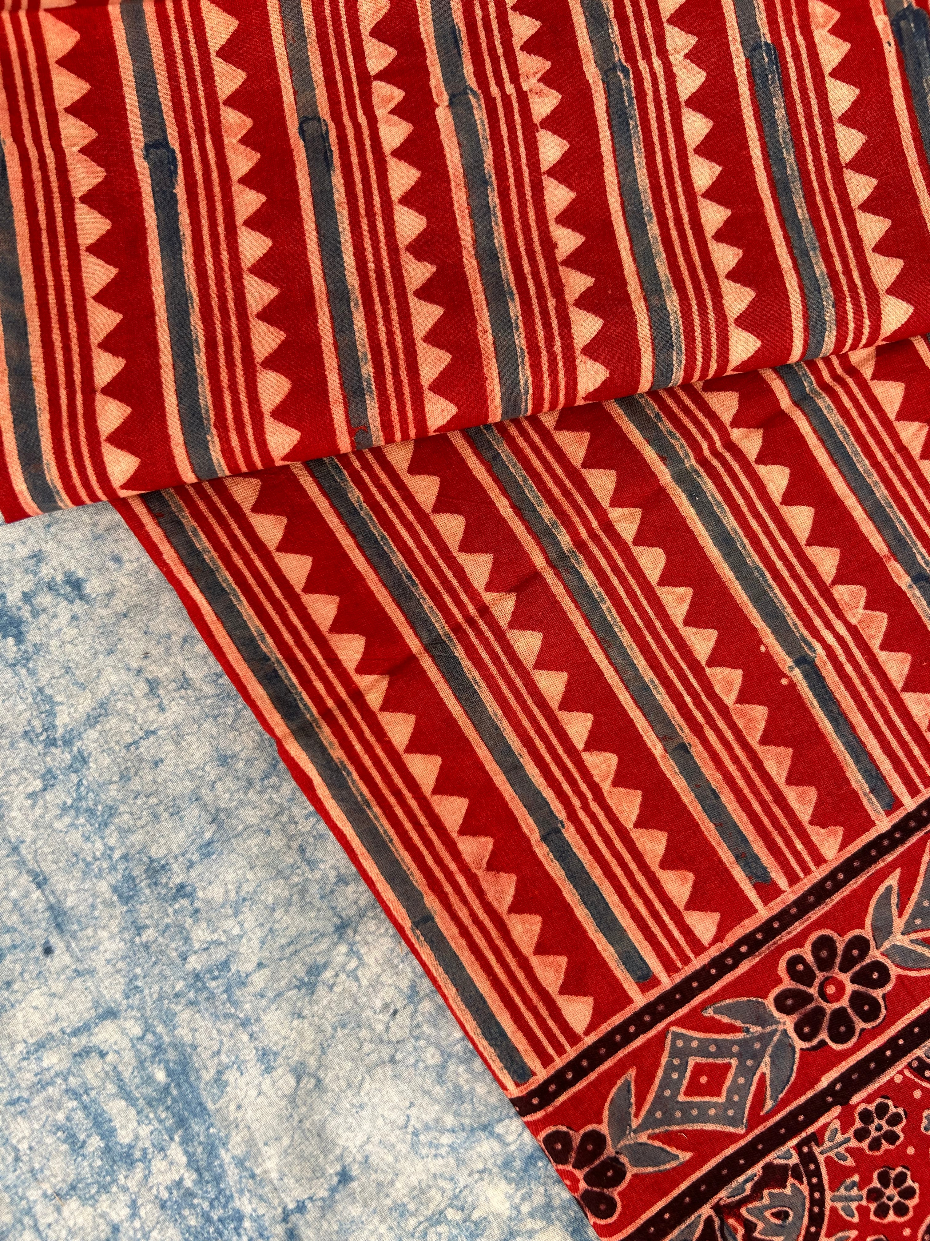 Natural Dyes Hand Block Ajrakh Dupatta