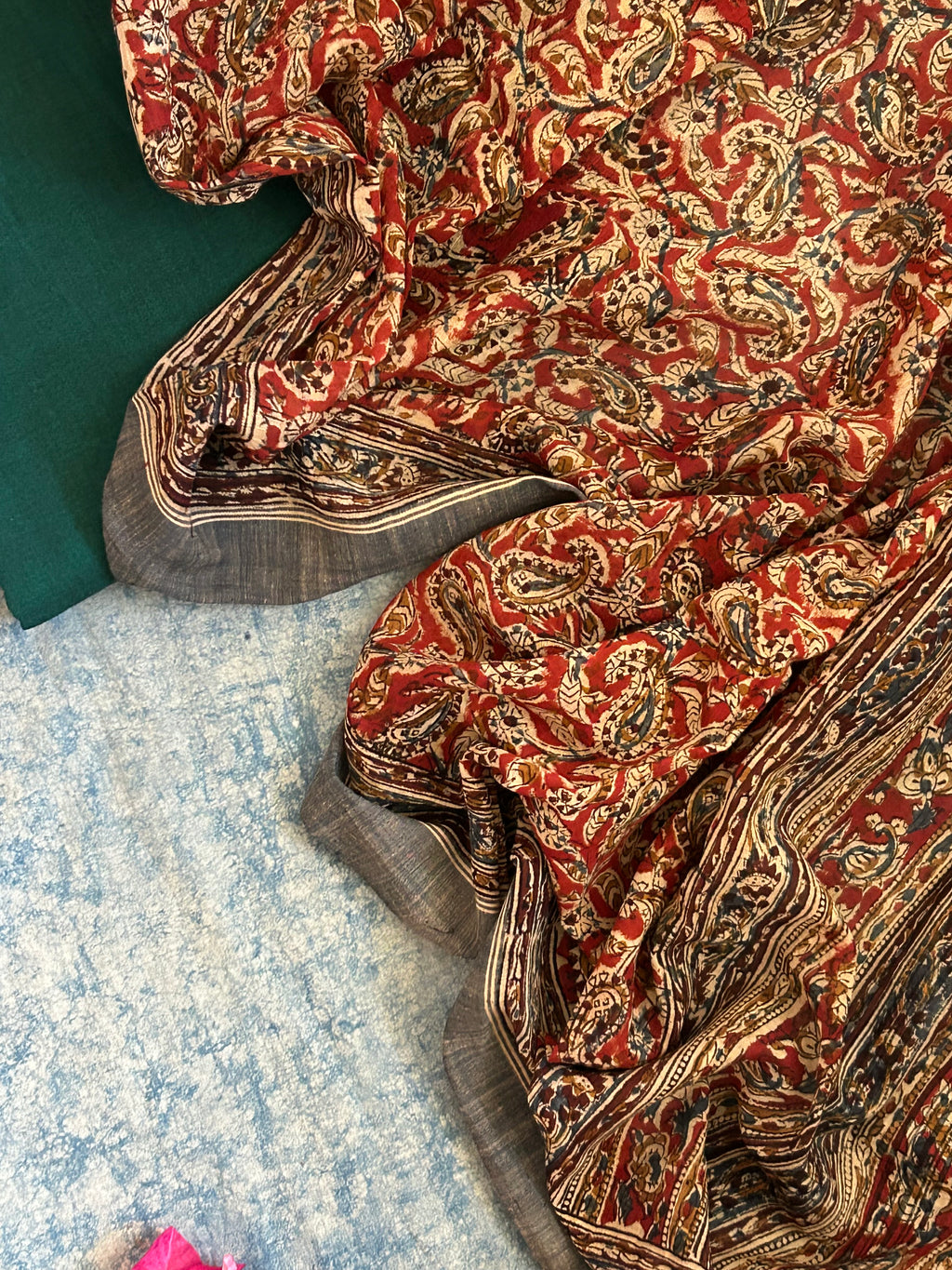 Handwoven Handcrafted Kalamkari Kurta Dupatta Set