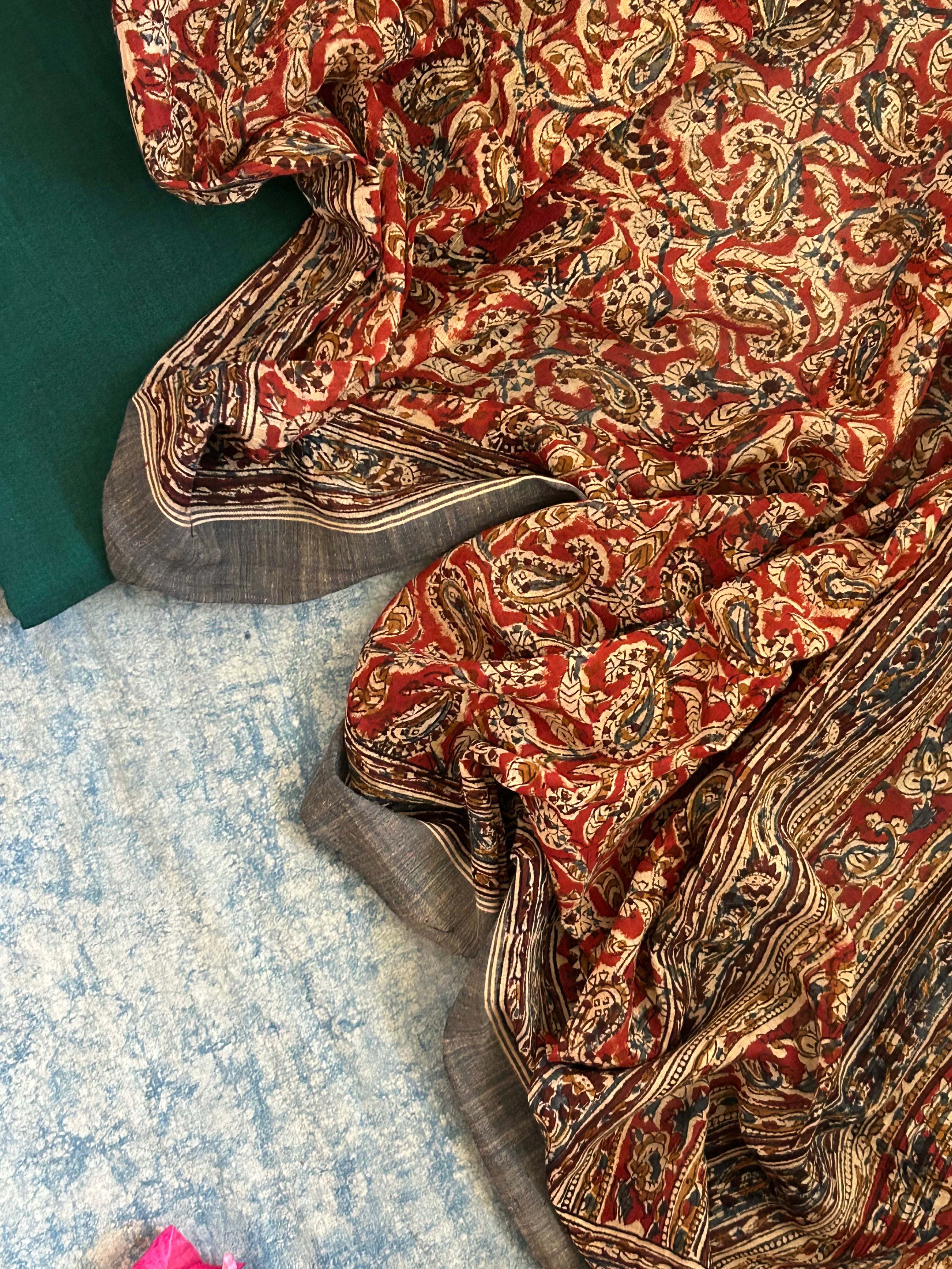 Handwoven Handcrafted Kalamkari Kurta Dupatta Set