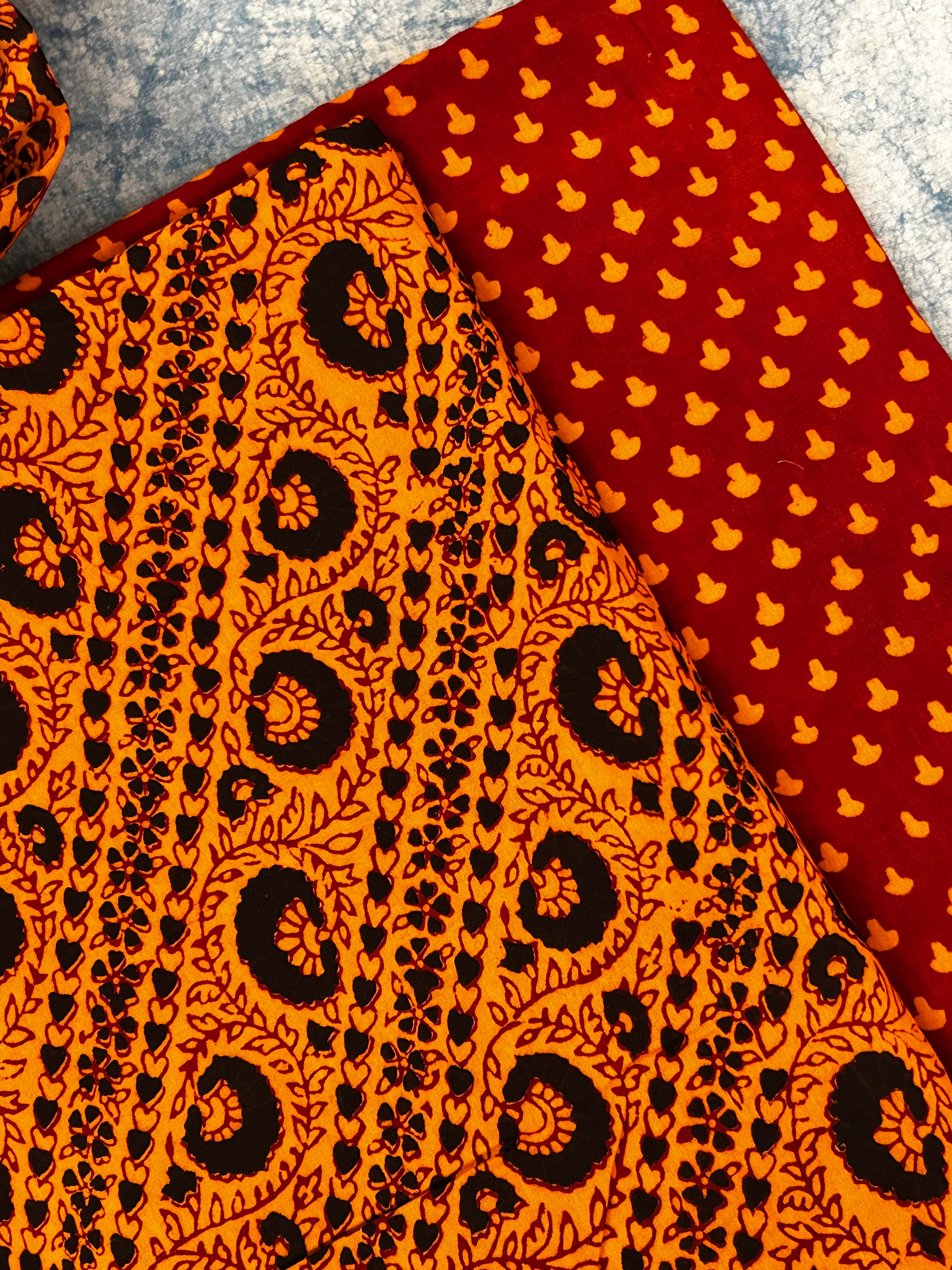 Natural Dyed Bagh Block Print Cotton Suit