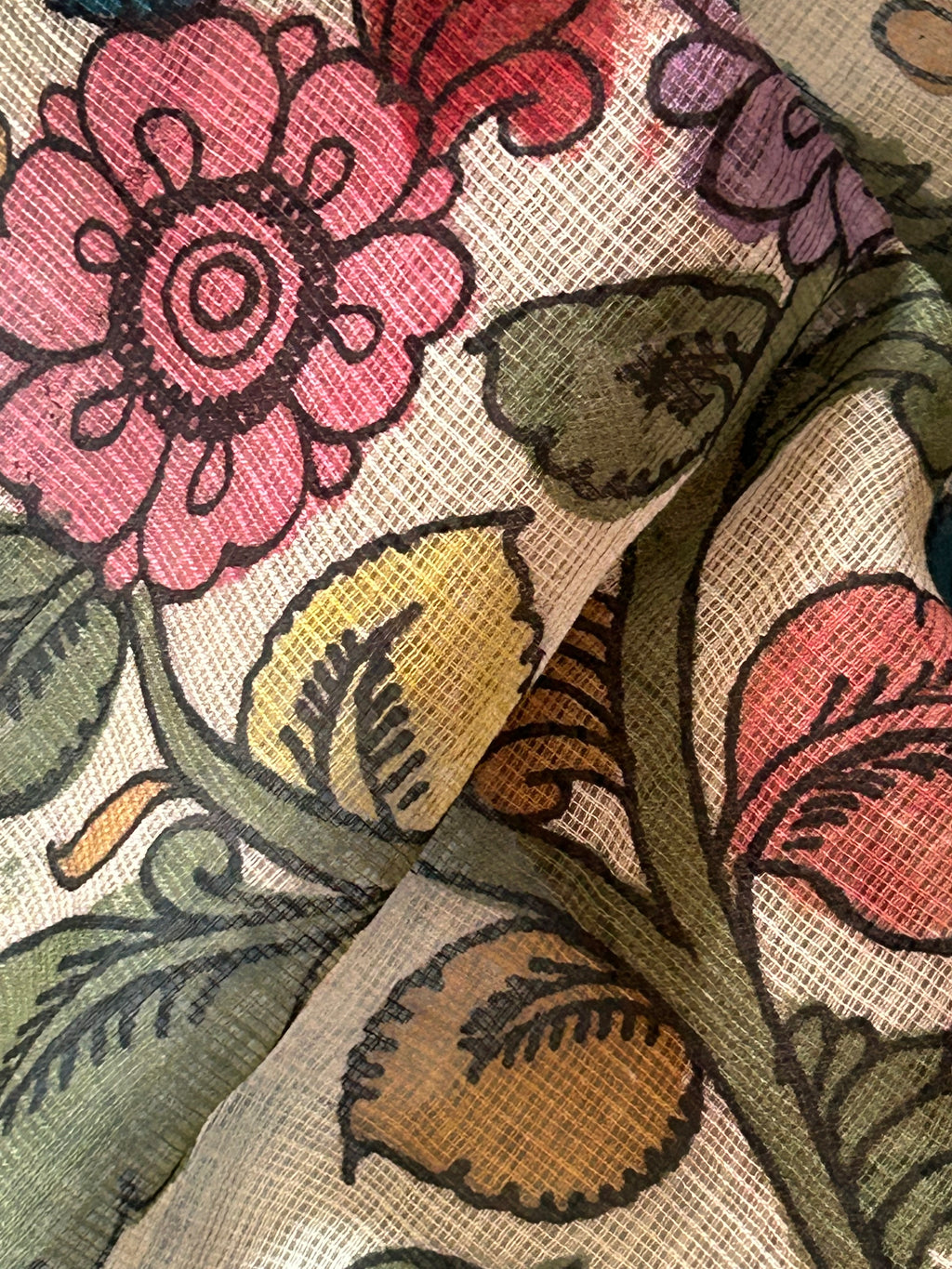 Anuradha - Handwoven Hand-drawn Handpainted Pen Kalamkari Dupatta