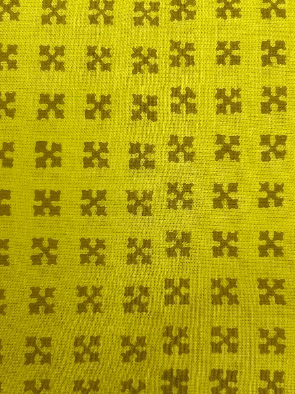Handblock  Cotton Fabric -  Neon Green