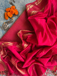 Handwoven Maheshwari Kurta Dupatta Set - Pink