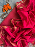 Handwoven Maheshwari Kurta Dupatta Set - Pink