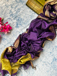 Handwoven Maheshwari Kurta Dupatta Set - Lime Green & Purple
