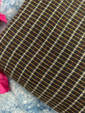 Handspun Handwoven Kotpad Fabric 650 INR/metre -Checkered Magnum Brown