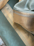 Handwoven Maheshwari Kurta Dupatta Set -Pastel Green