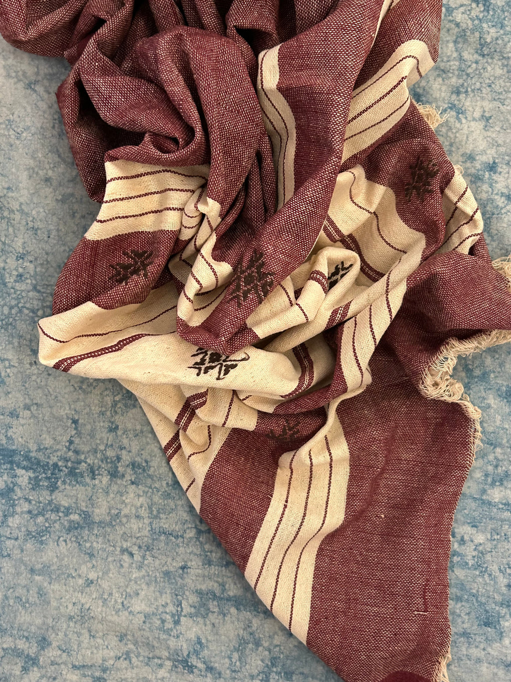 Handspun Handwoven Kotpad Suit Set - Ivory Butti