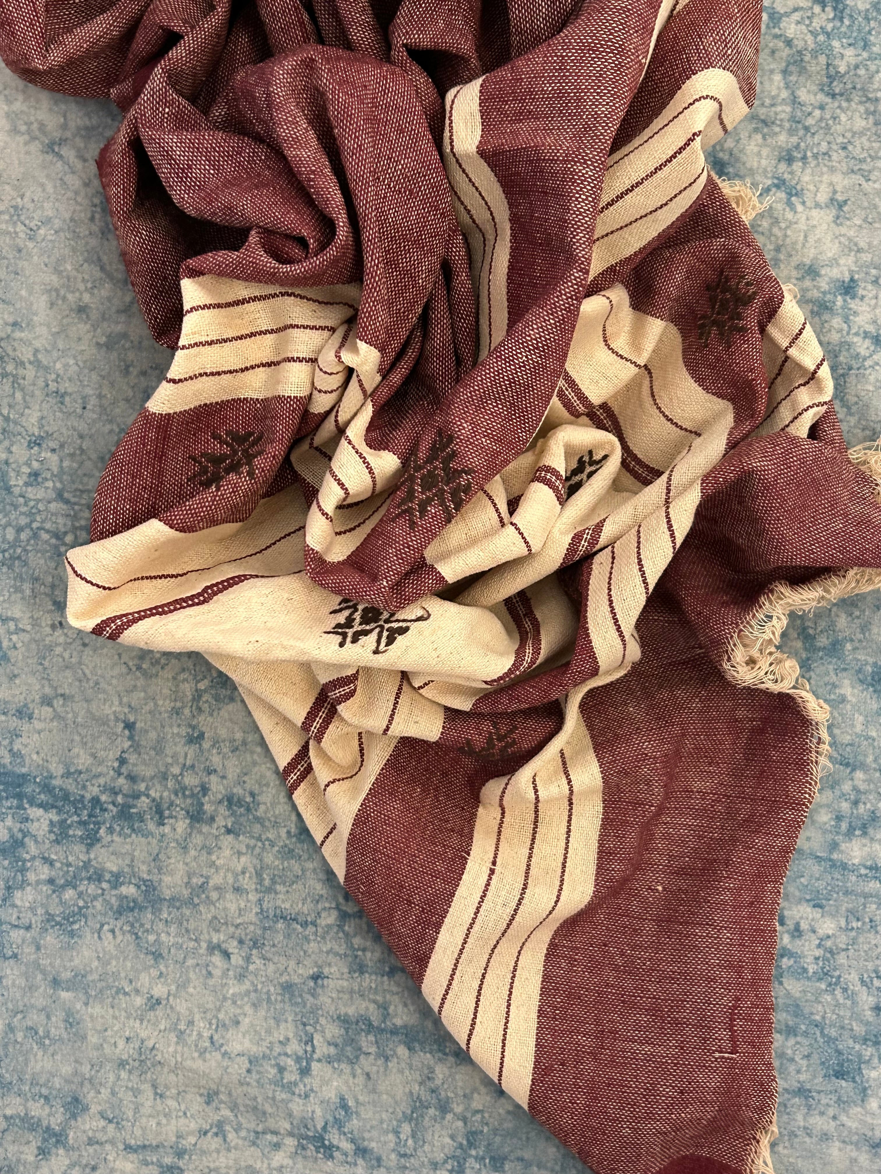 Handspun Handwoven Kotpad Suit Set - Ivory Butti