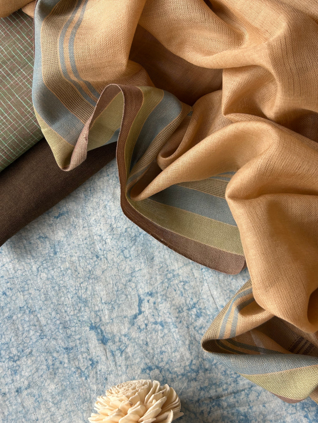 Vanya - Handwoven Ikath Cotton and Bhujodi Dupatta Set