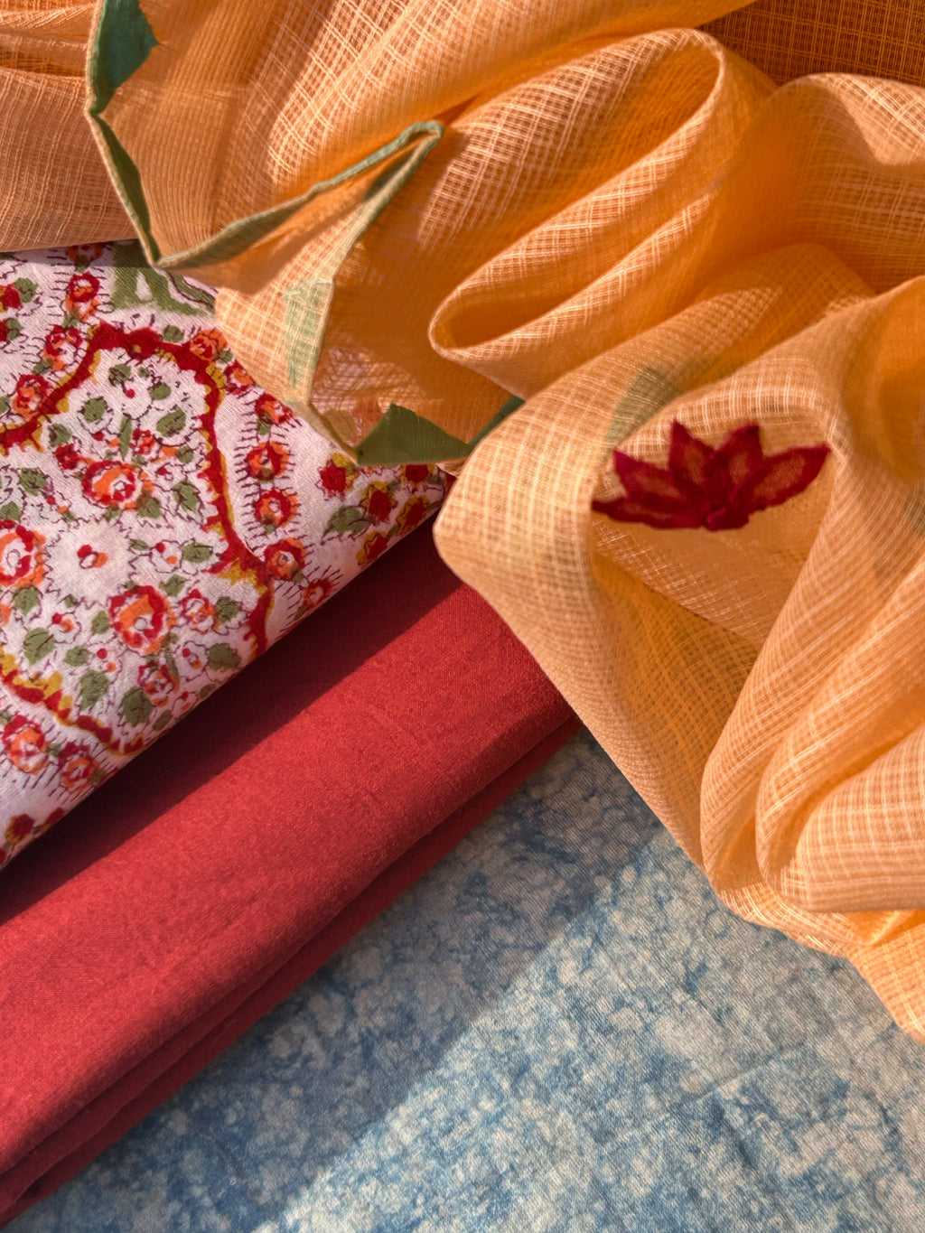 Handblock Handdone Applique Cotton Kota Suit