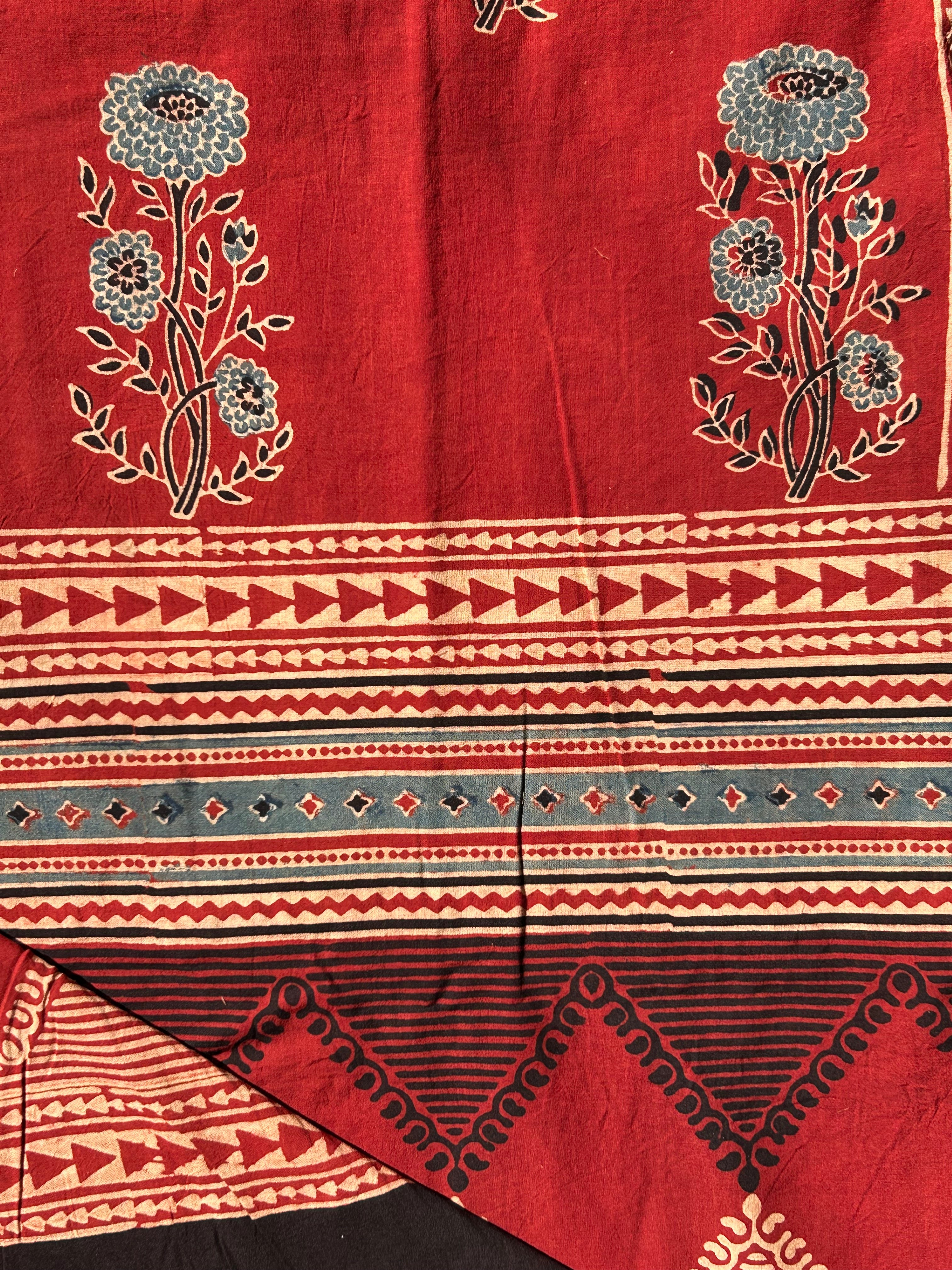 Natural Dyes Handblock Ajrakh Cotton Suit