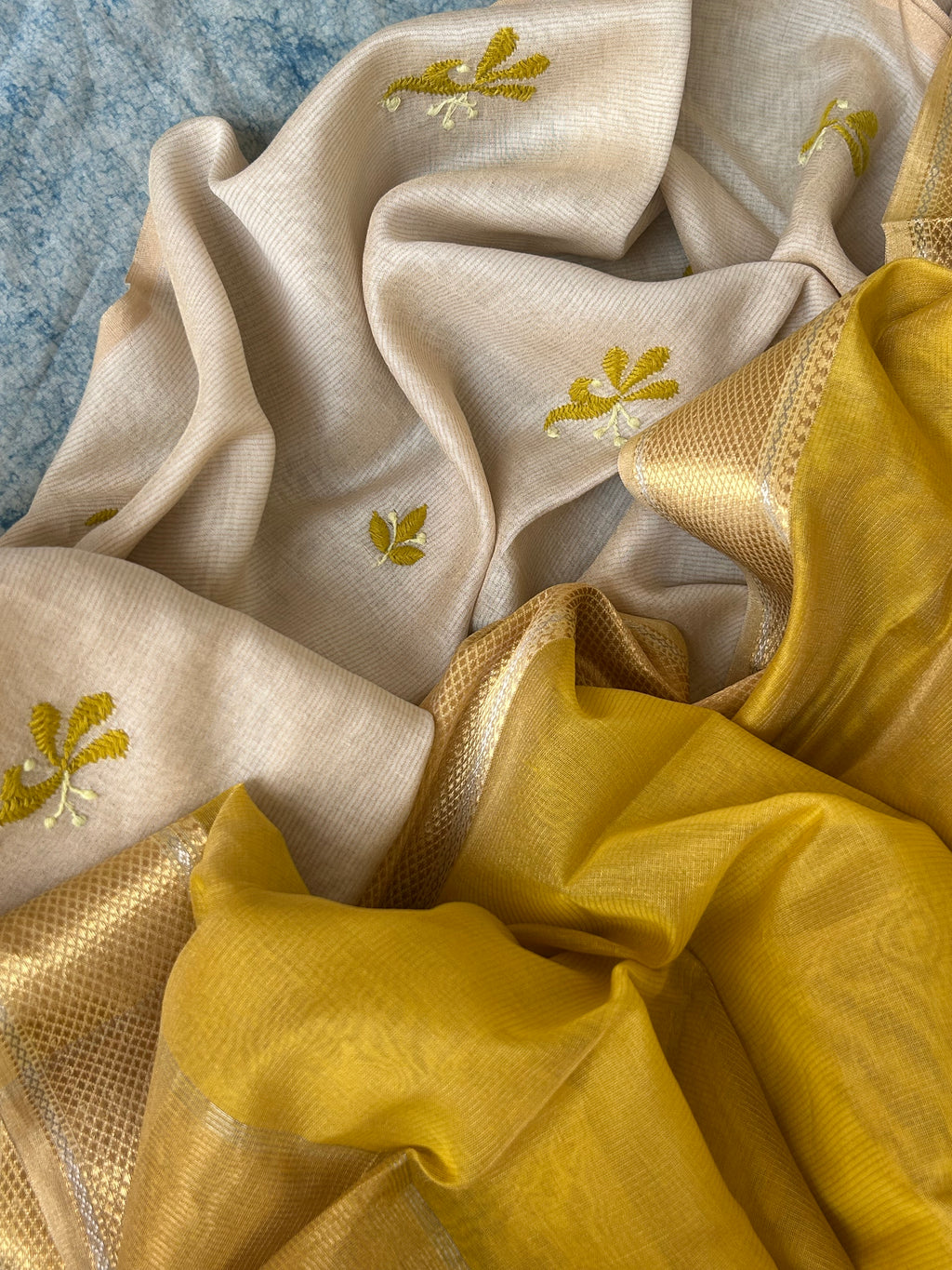 Handwoven Chikankari Work Maheshwari Set